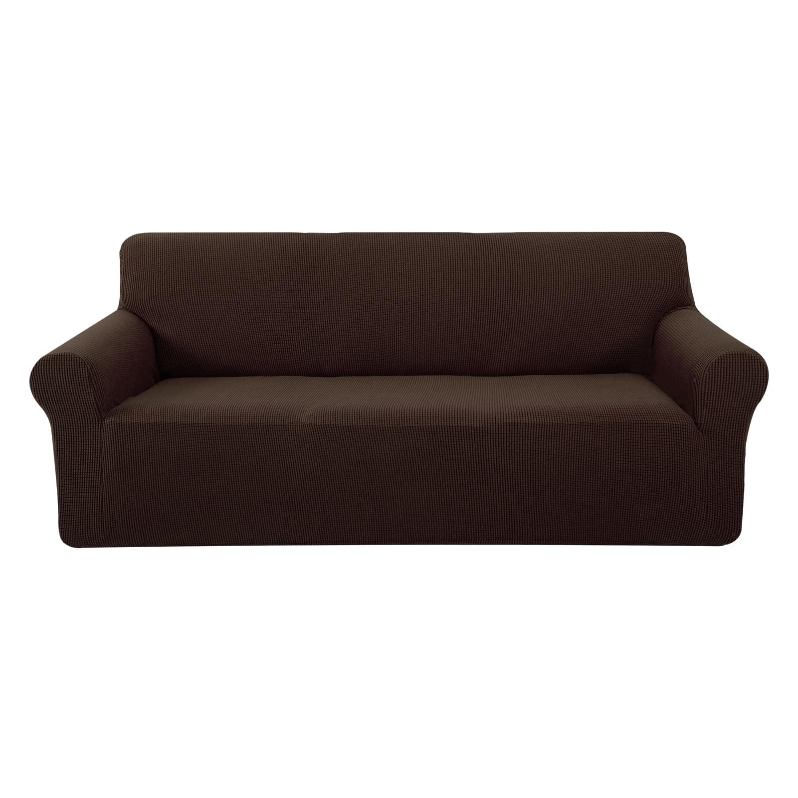 U-NICE HOME Stretch Couch Cover for 3 Cushion Sofa, Washable & Pet Friendly (Chocolate)