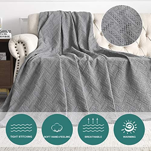MYSKY HOME XX-Large Grey Geometrical Sofa Slipcover for 3 Cushion Couch