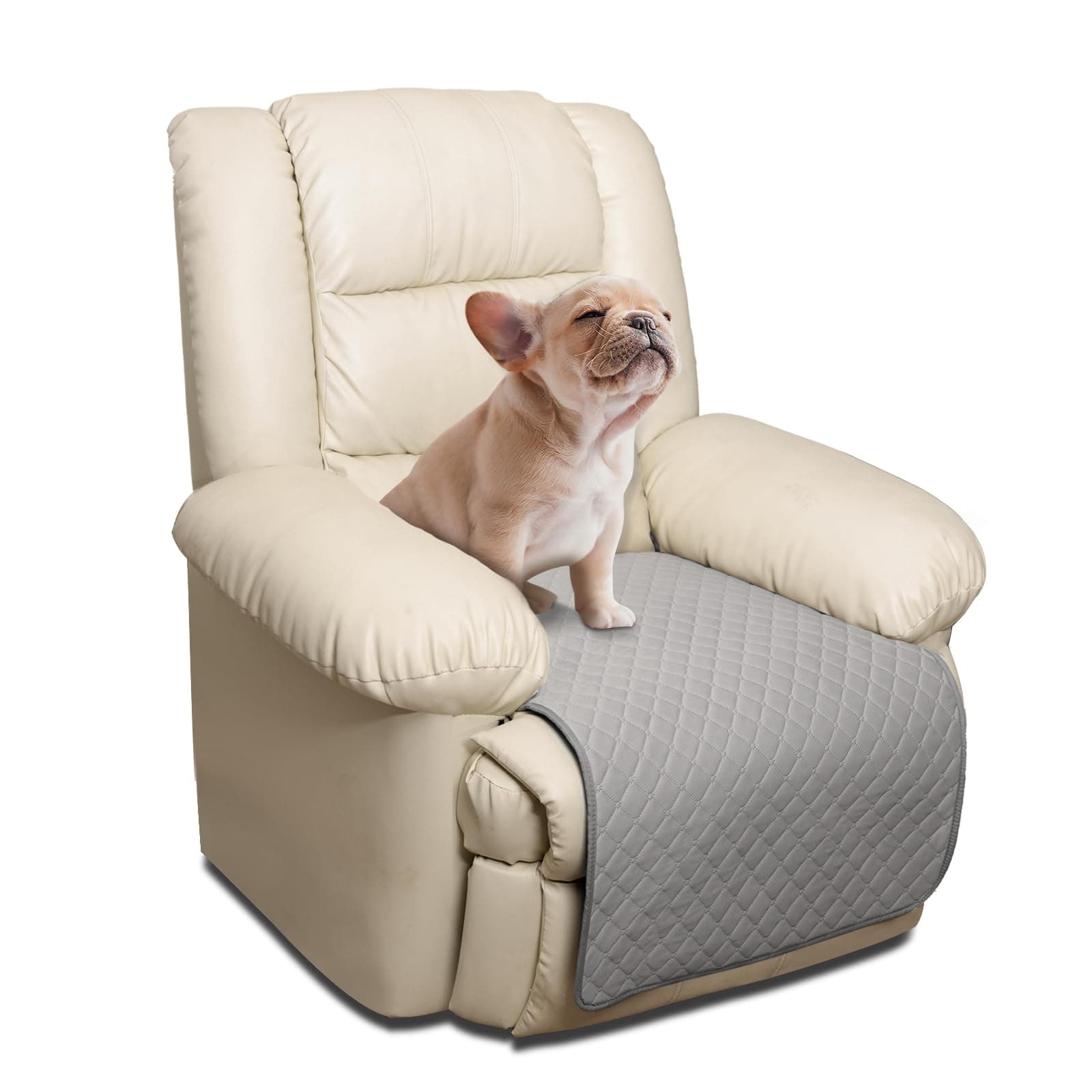 Grey Waterproof Recliner Chair Cover - Non-Slip Furniture Protector 23"x35"