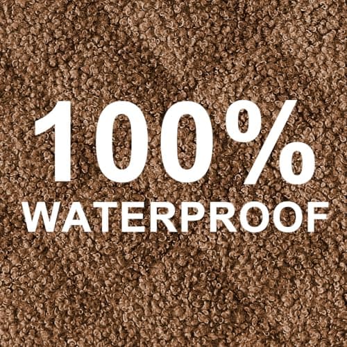 Turquoize Waterproof Dog Loveseat Cover with Side Pocket (Natural White) — Caramel