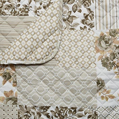 Great Bay Home Taupe Scallop Print Stain Resistant Recliner Cover — Patchwork - Taupe