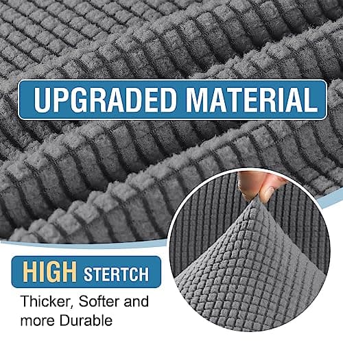 H.VERSAILTEX 2025 New 6-Piece Stretch Sectional Couch Covers Grey