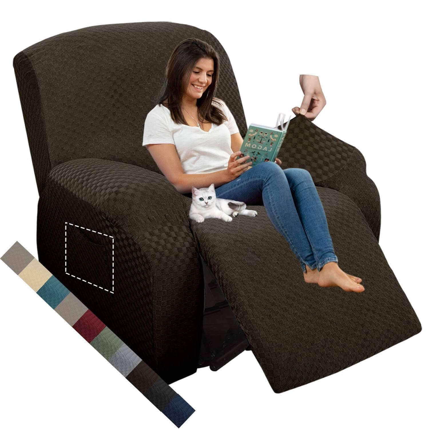 MAXIJIN XL Dark Coffee Oversized Recliner Covers