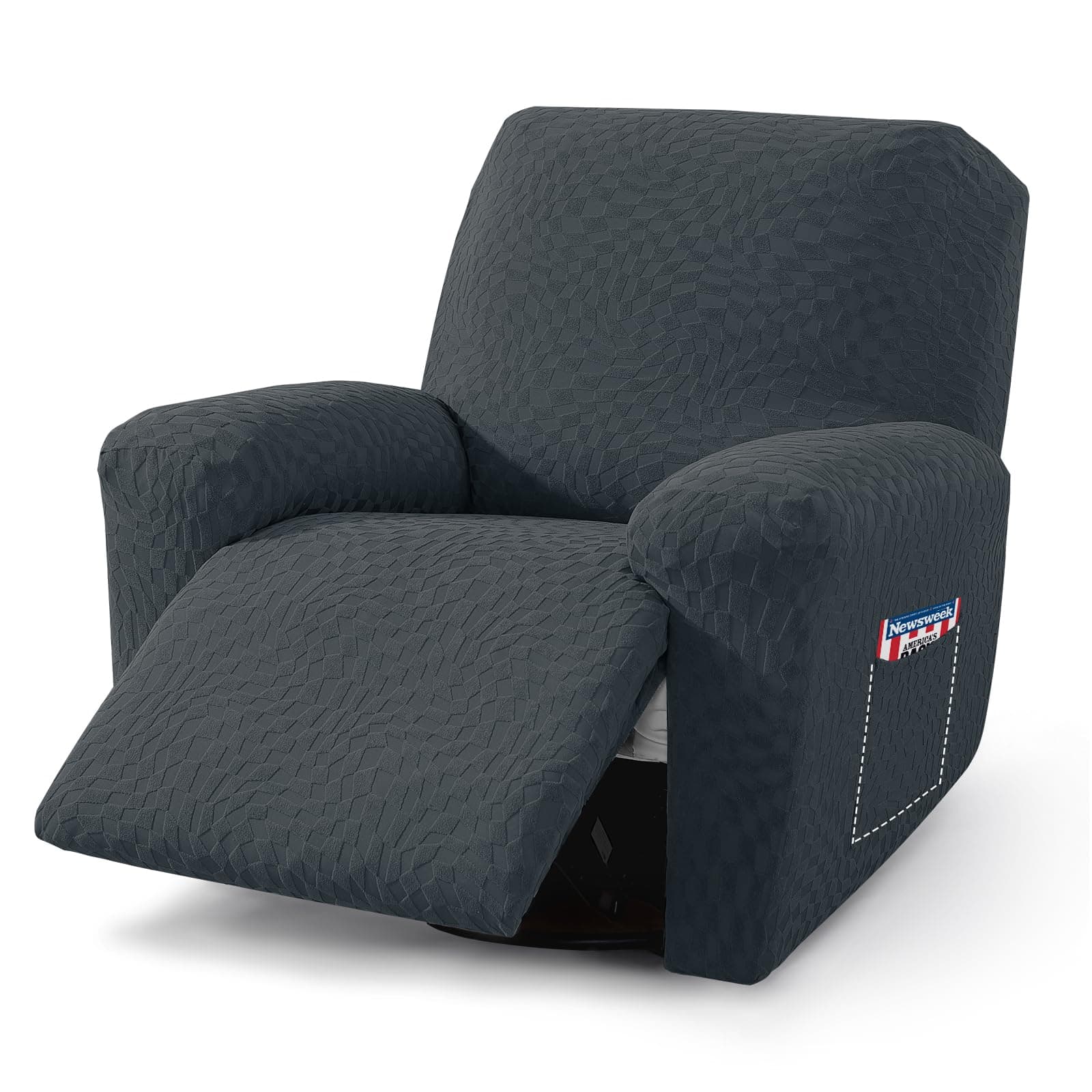 Dark Gray Soft Jacquard Oversized Recliner Cover for Lazy Boy 36"-46"