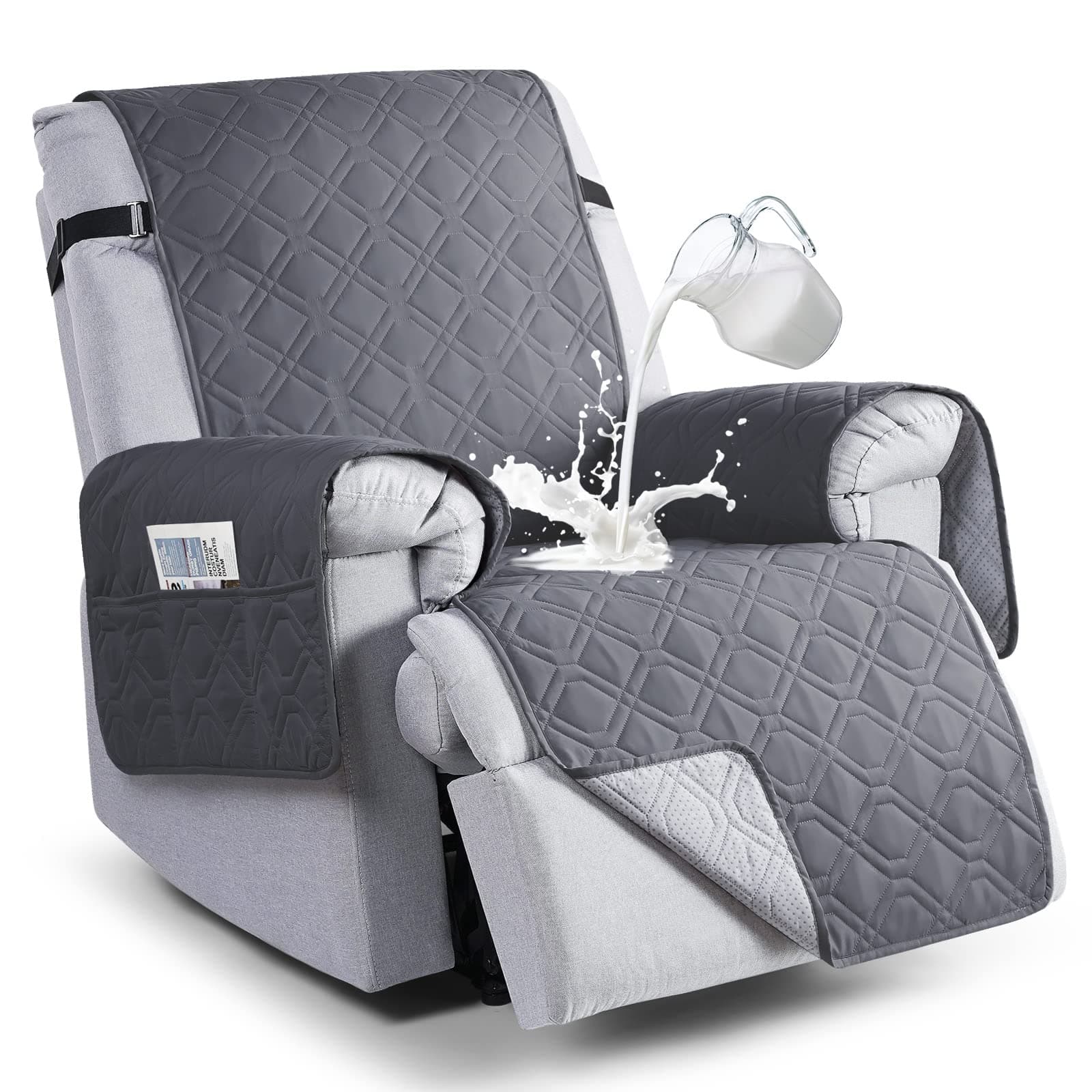 VANSOFY 100% Waterproof Pet Chair Cover, Dark Gray, 23.6"