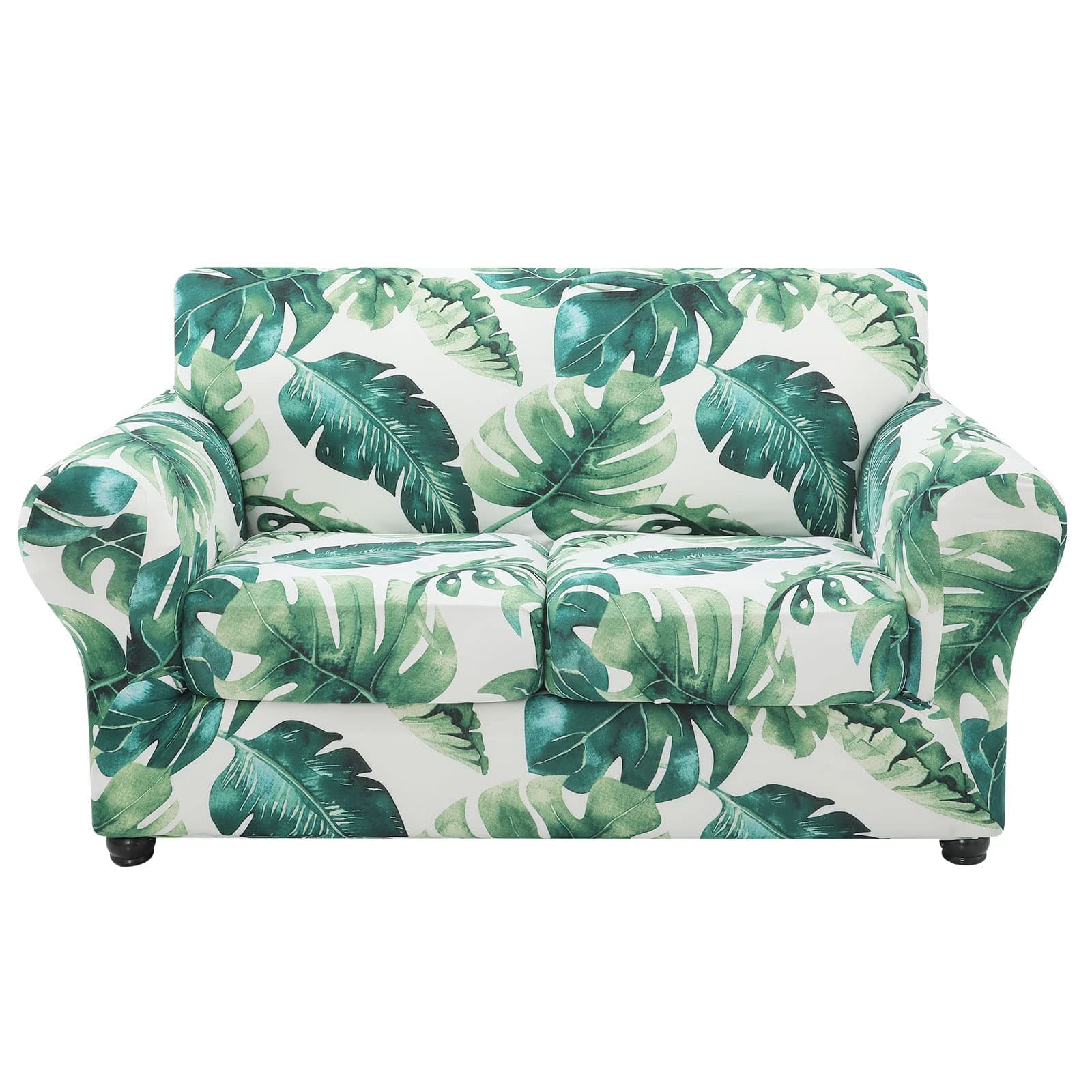 Floral Pattern Stretch Printed Sofa Slipcovers for 2 Cushion Couch, Furniture Protector for Dogs (Loveseat)