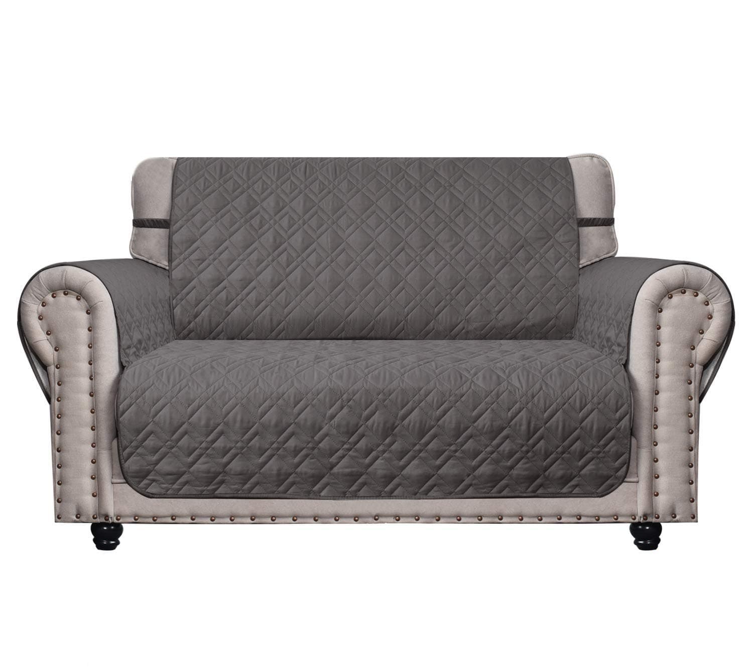 Ameritex Water-Resistant Loveseat Cover with Nonslip Paws (54", Dark Grey)