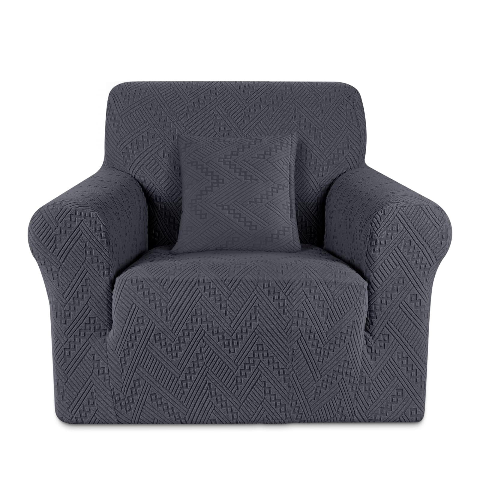 Ruaozz Stretch Chair Sofa Slipcover 1 Piece Armchair Cover (1 Seater, Dark Gray)