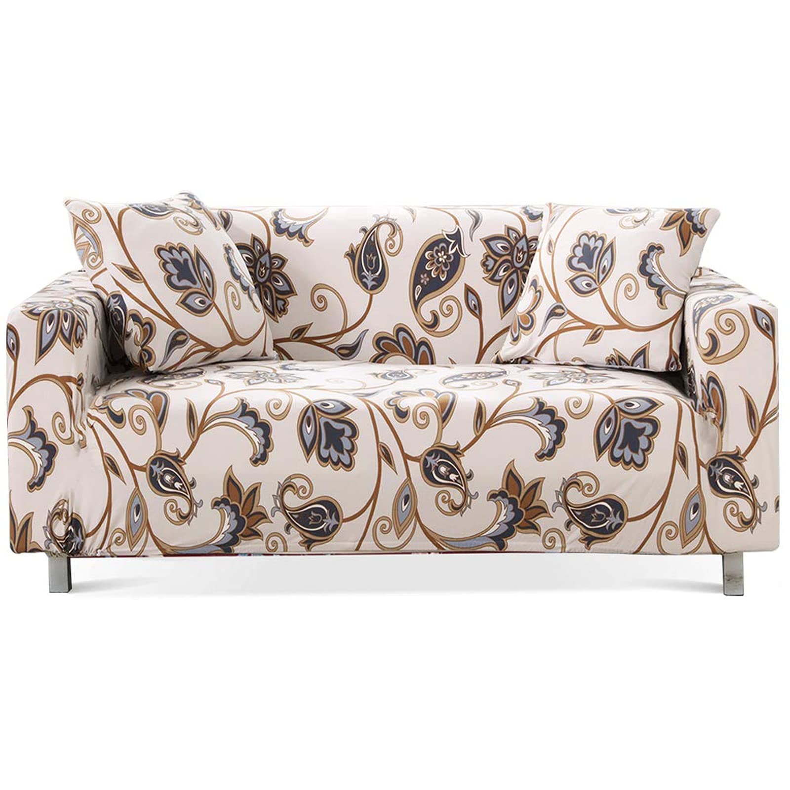 Love Forever Lamberia Printed 3 Seater Sofa Cover with Pillow Cases