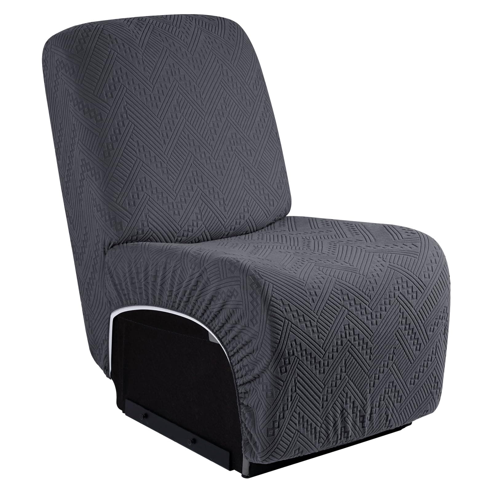 Ruaozz Stretch Recliner Cover Dark Gray Small OEKO-TEX Standard 100 Furniture Protector Sectional L Shape Recliner Seat Cover Washable