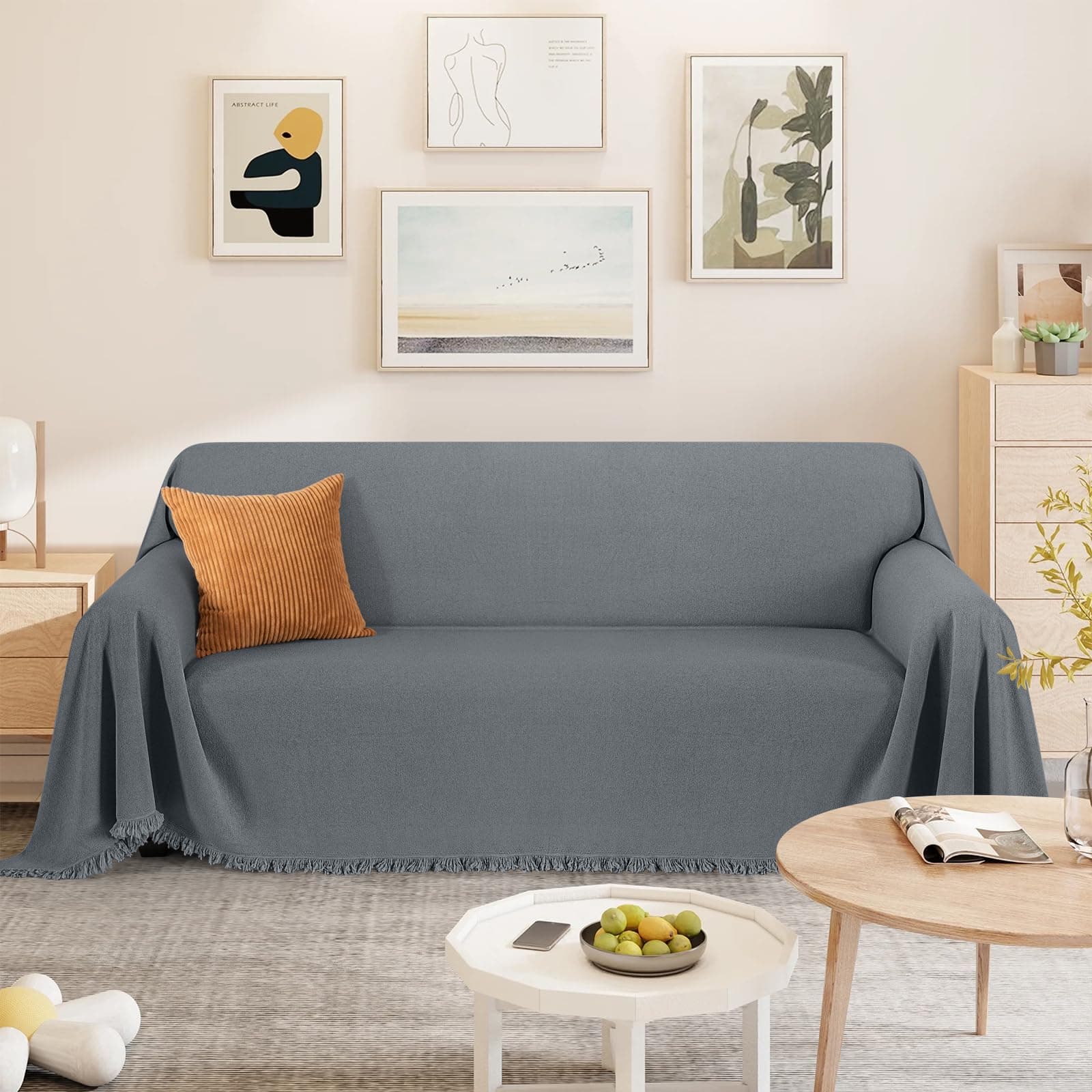 TAOCOCO Heavy Duty Pet Couch Cover (71"x118" Dark Grey)
