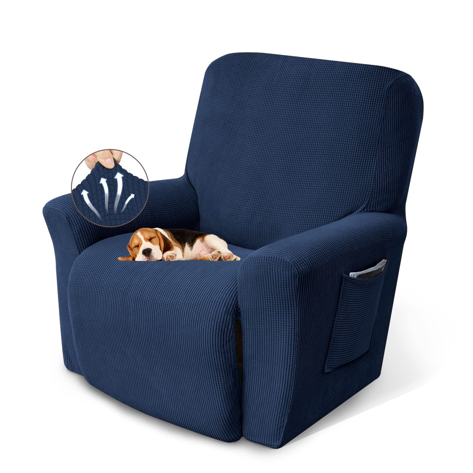 Keukuou Lazy Boy Recliner Chair Covers for Dog and Kids, Navy Blue
| Stretchable Recliner Cover with Elastic Bottom for Lazy Boy Chair, 1 Piece Furniture Protector
| Keukuou Recliner Chair Cover, Lazy Boy Style, Stretchy Navy Blue Slipcover for Dog