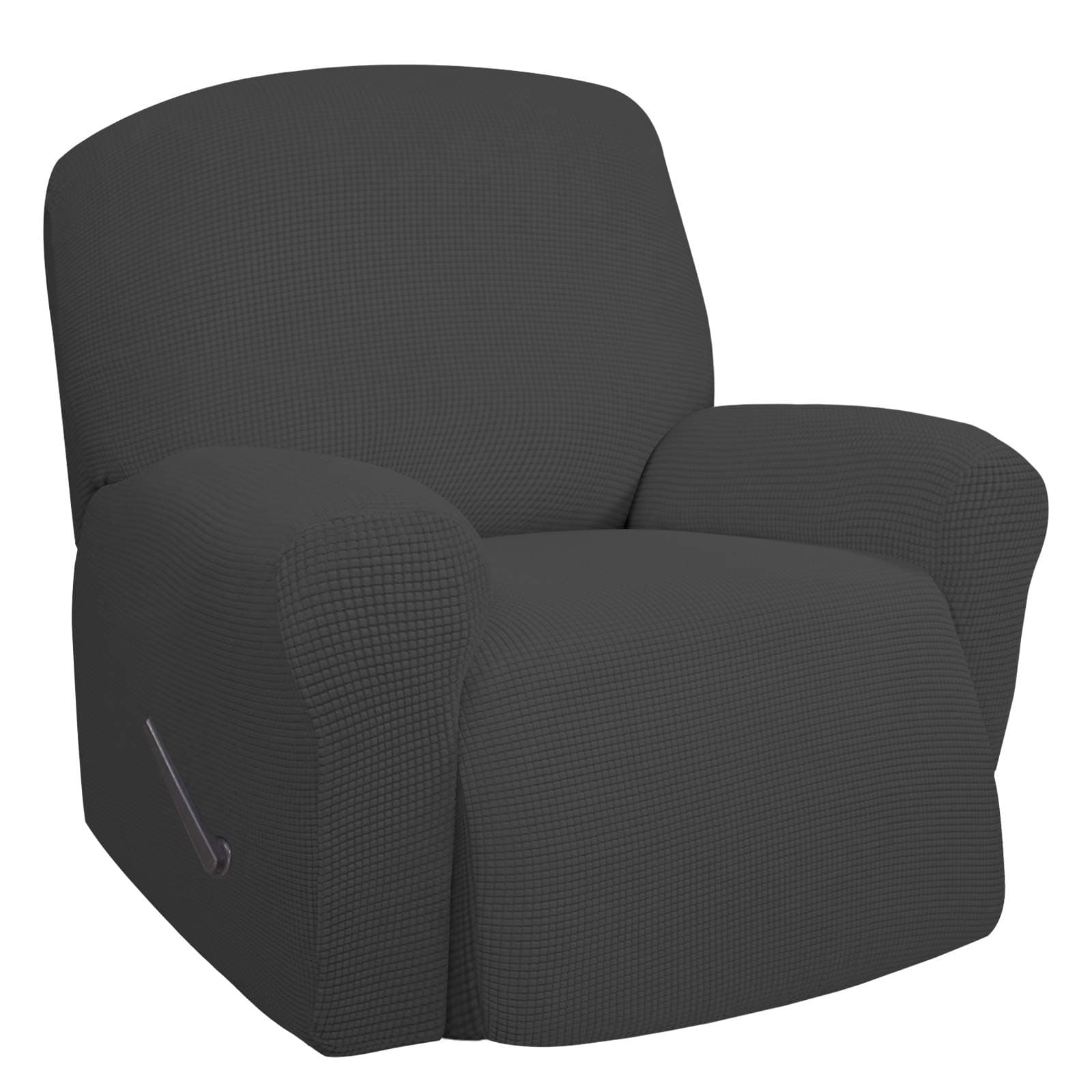 Oversized Recliner Stretch Sofa Slipcover, Dark Gray, Elastic Bottom