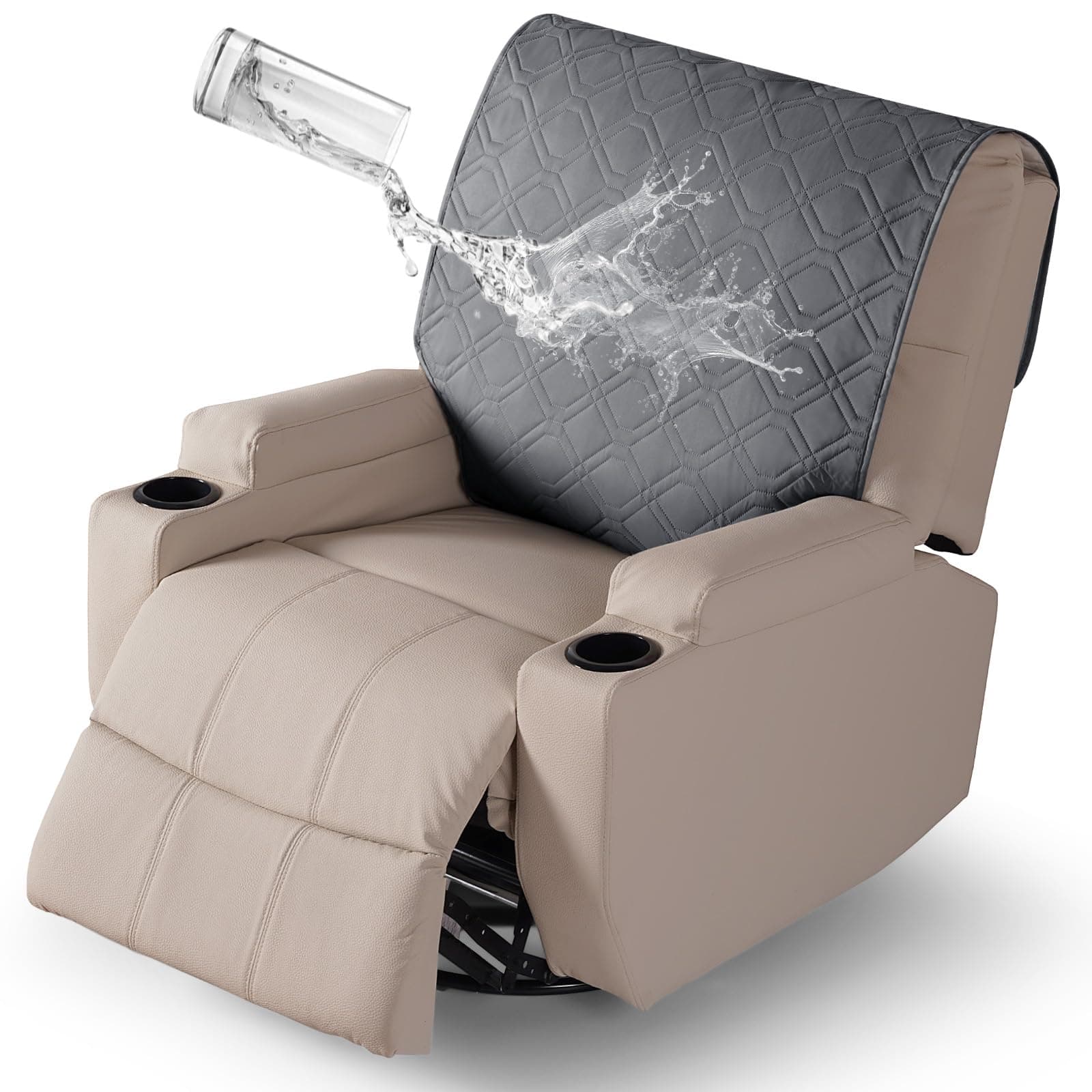 VANSOFY Dark Gray 100% Waterproof Dog Recliner Chair Cover