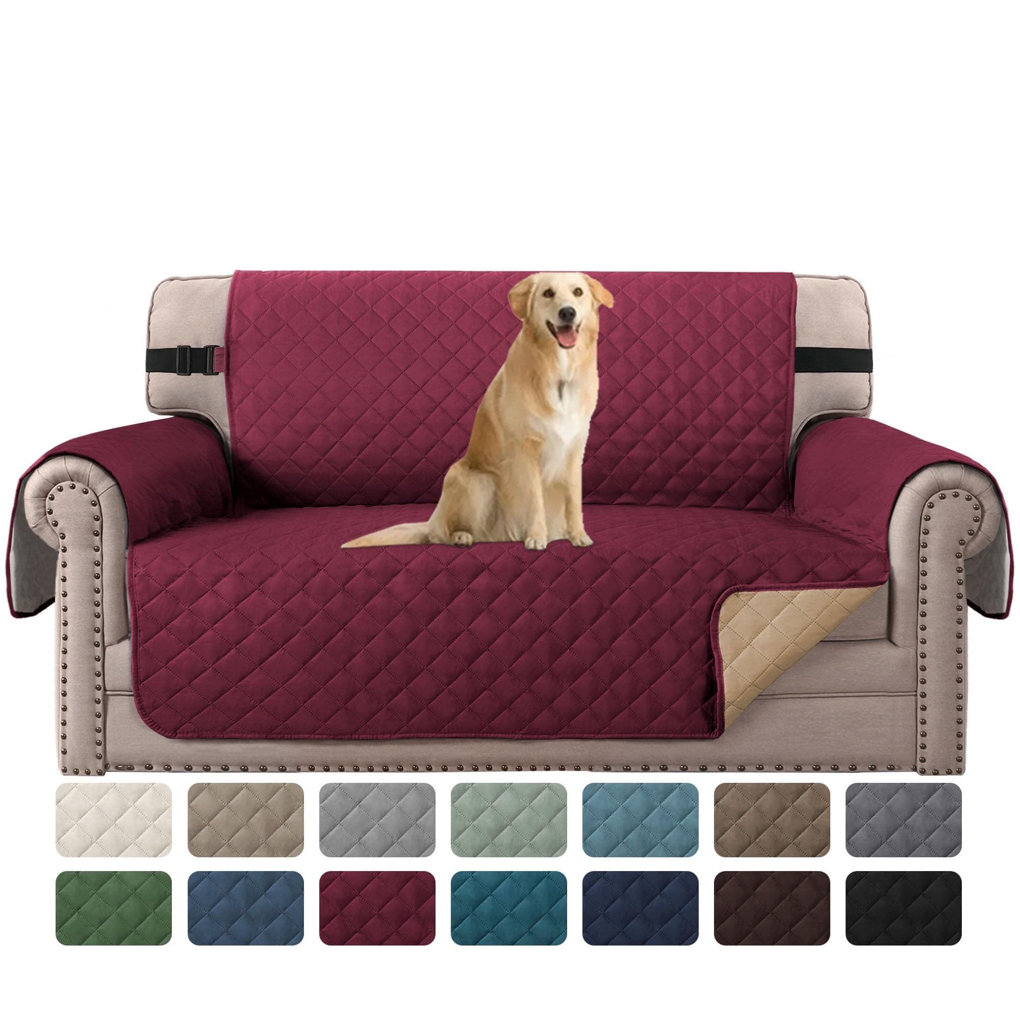 Reversible Loveseat Couch Cover for 2 Cushion Couch