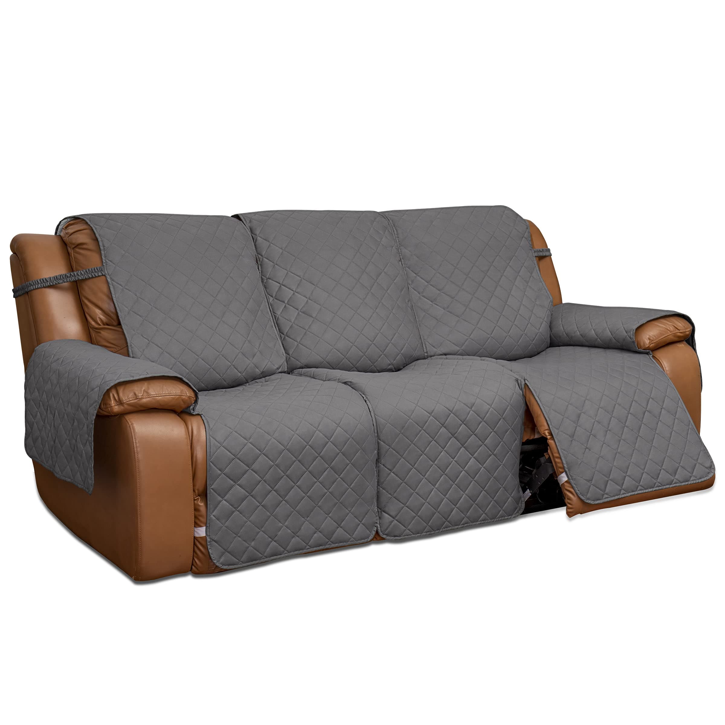 Easy-Going Recliner Sofa Cover, 3 Seat Gray/Light Gray