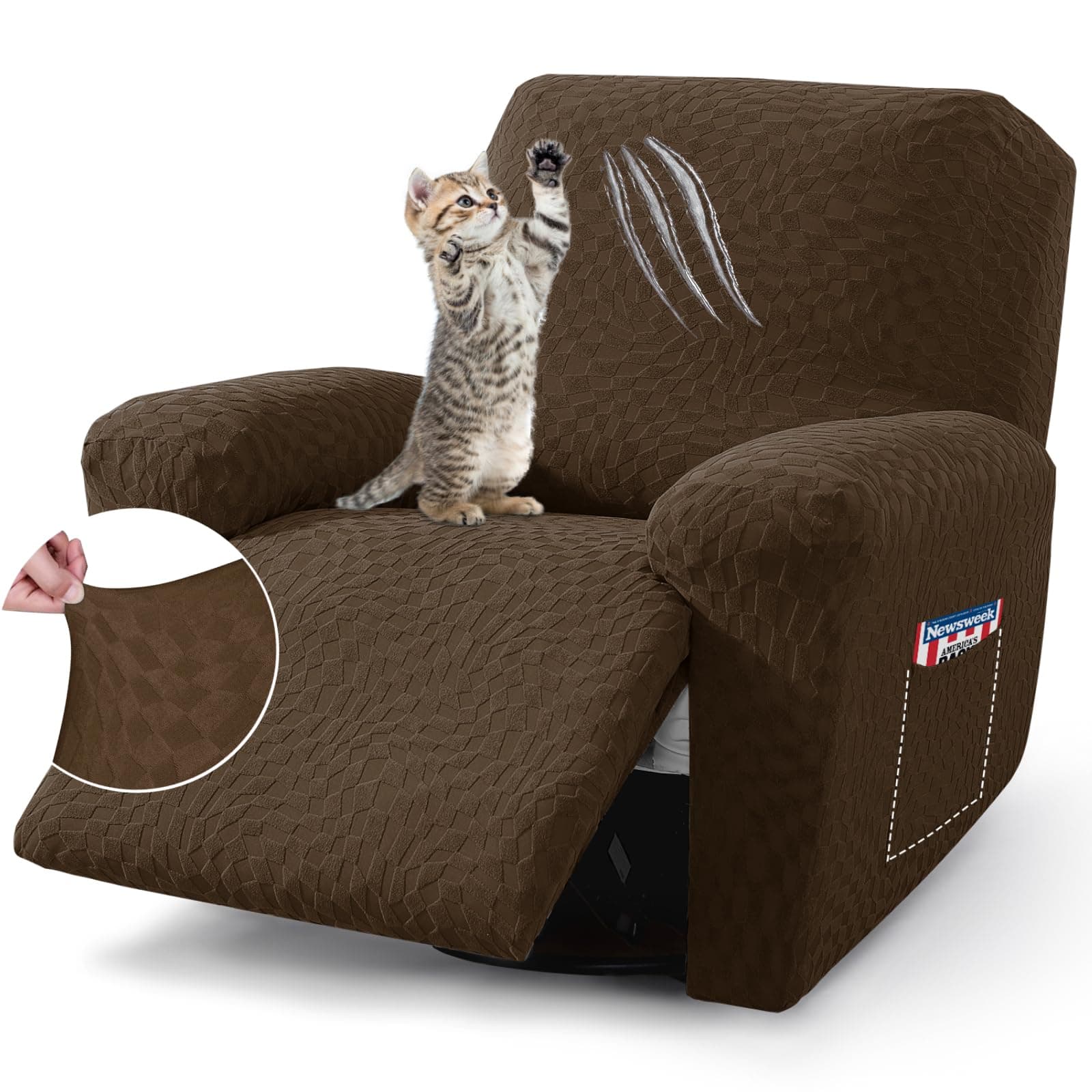 Lazy Boy Reclining Rocker Cover (24"-37"), 3-Piece Stretch Slipcover
