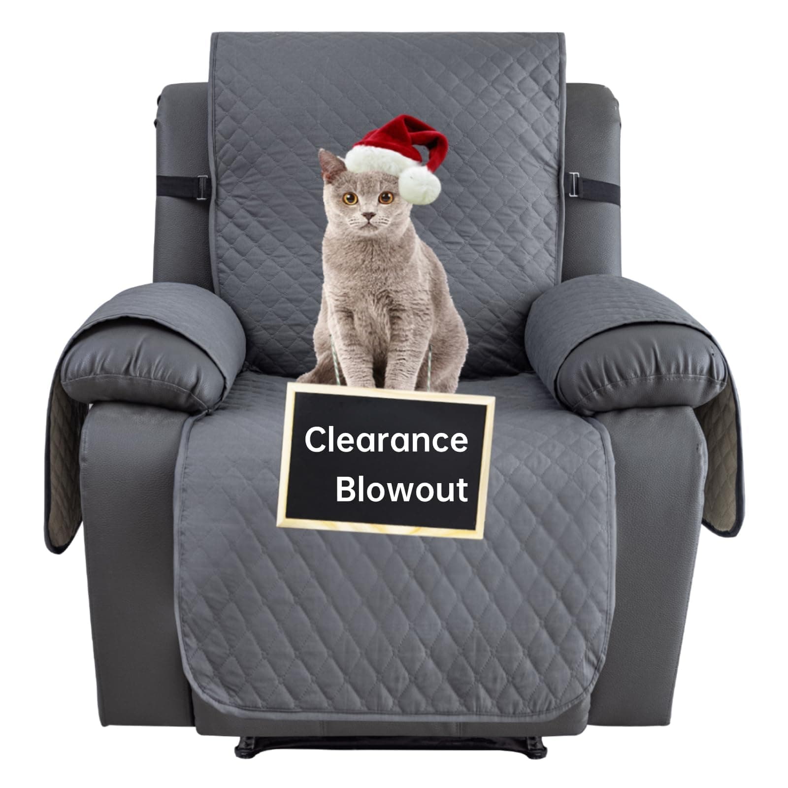 XINEAGE Dark Gray Water Resistant Recliner Cover for Pets and Kids