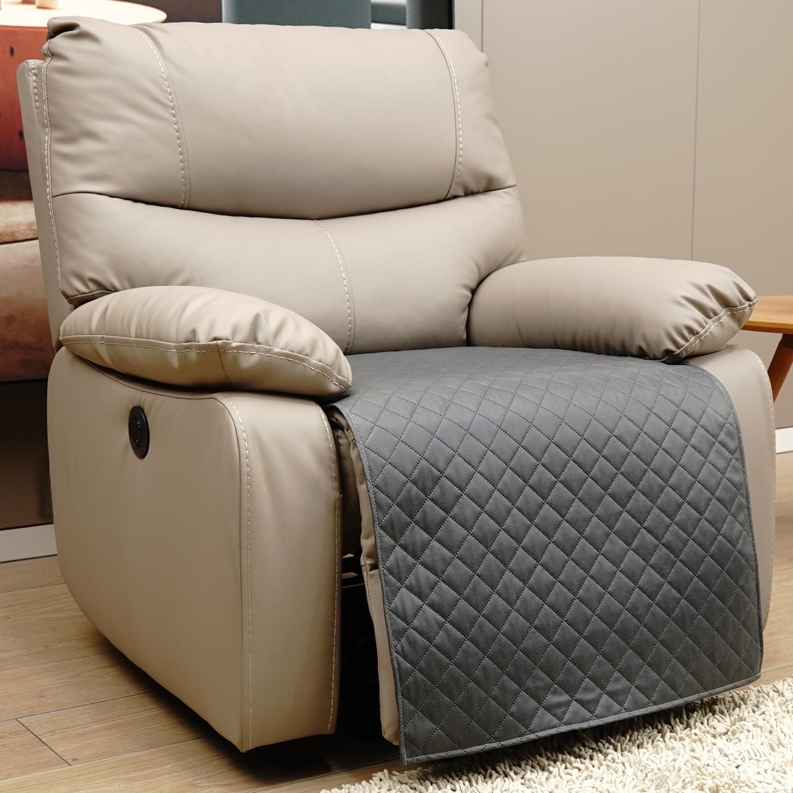 Eismodra Dark Gray Non-Slip Recliner Cover 23"x39"