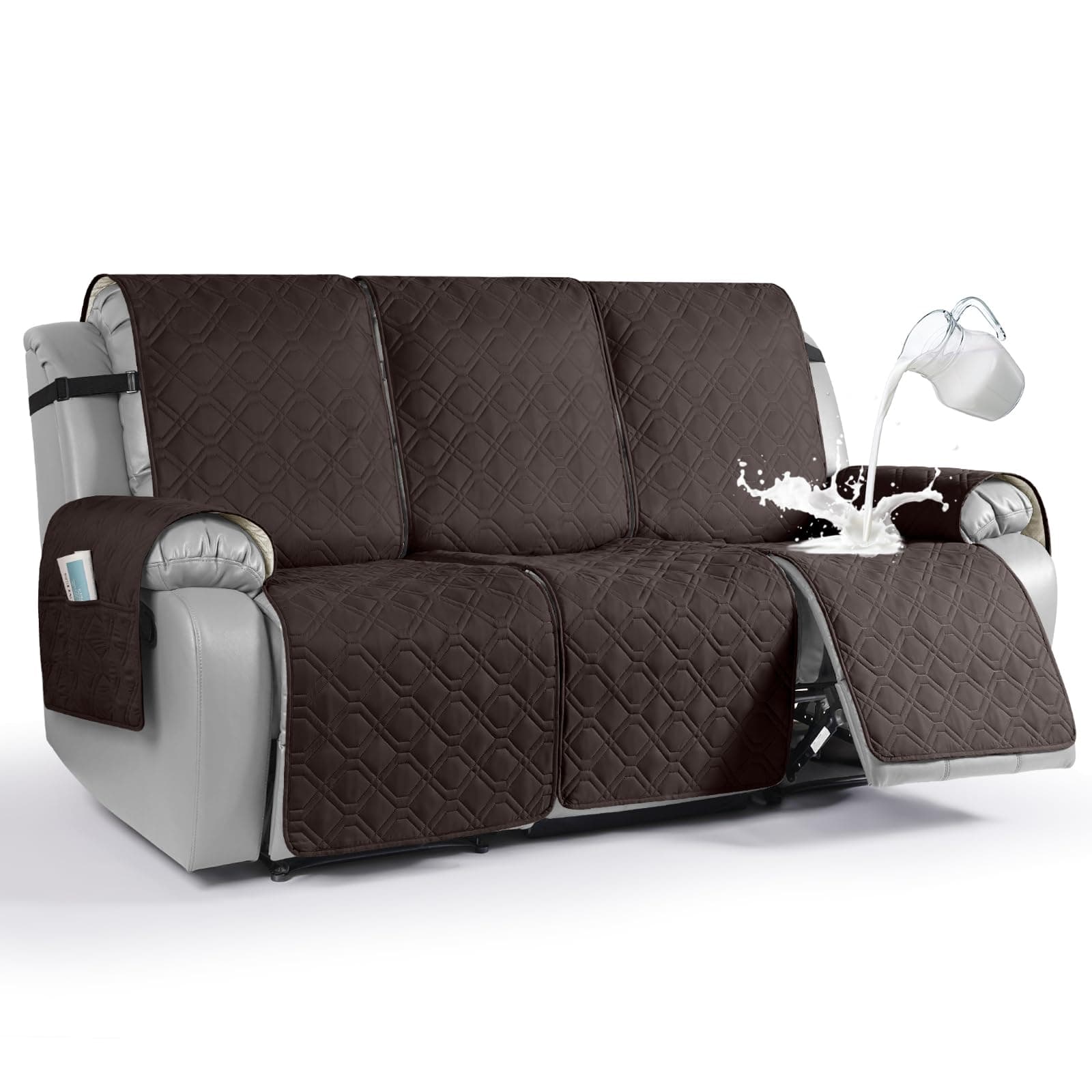 VANSOFY Waterproof 1-Piece Washable Recliner Couch Cover with Straps Protection