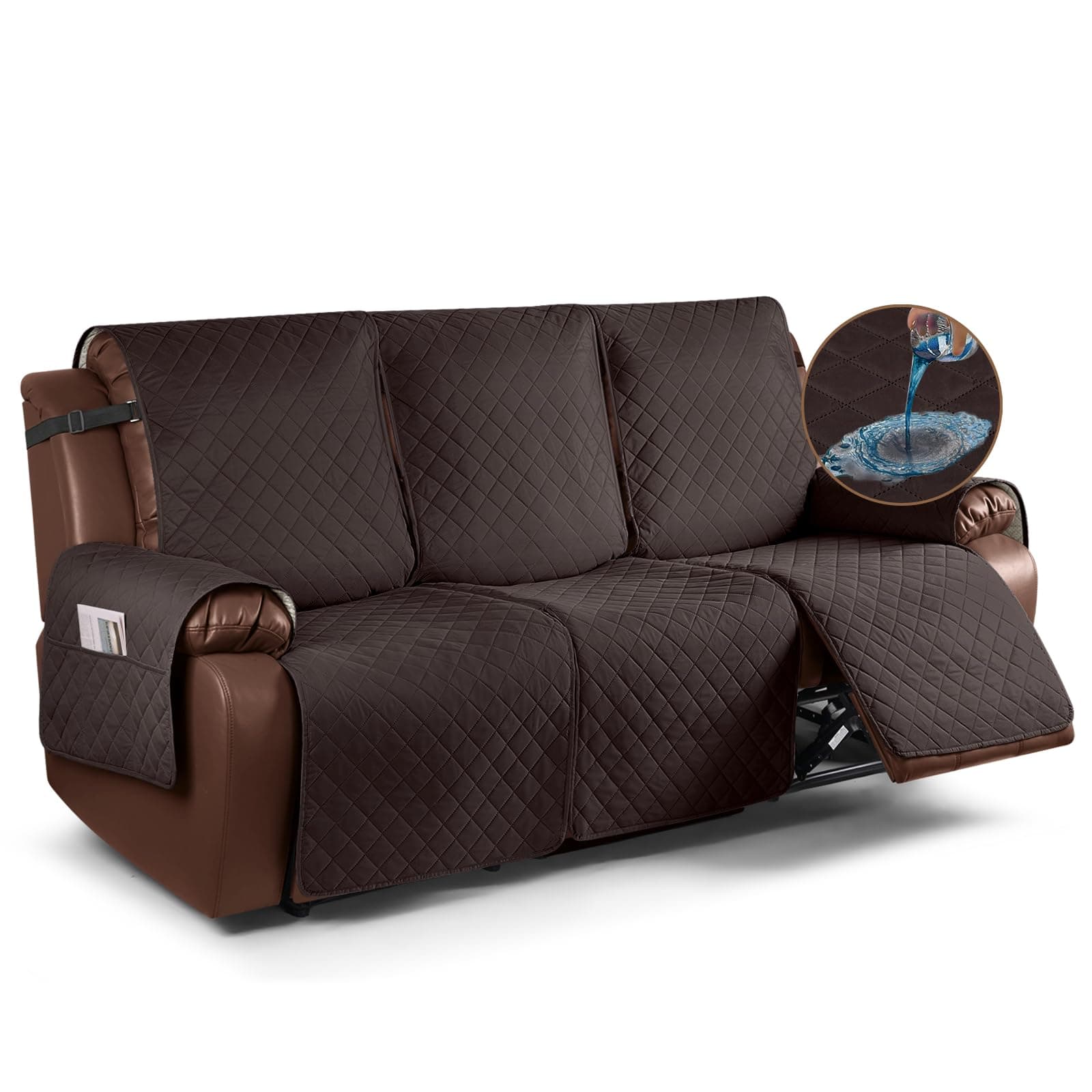 KinCam Waterproof Recliner Sofa Cover for 3 Seat Recliner Couch