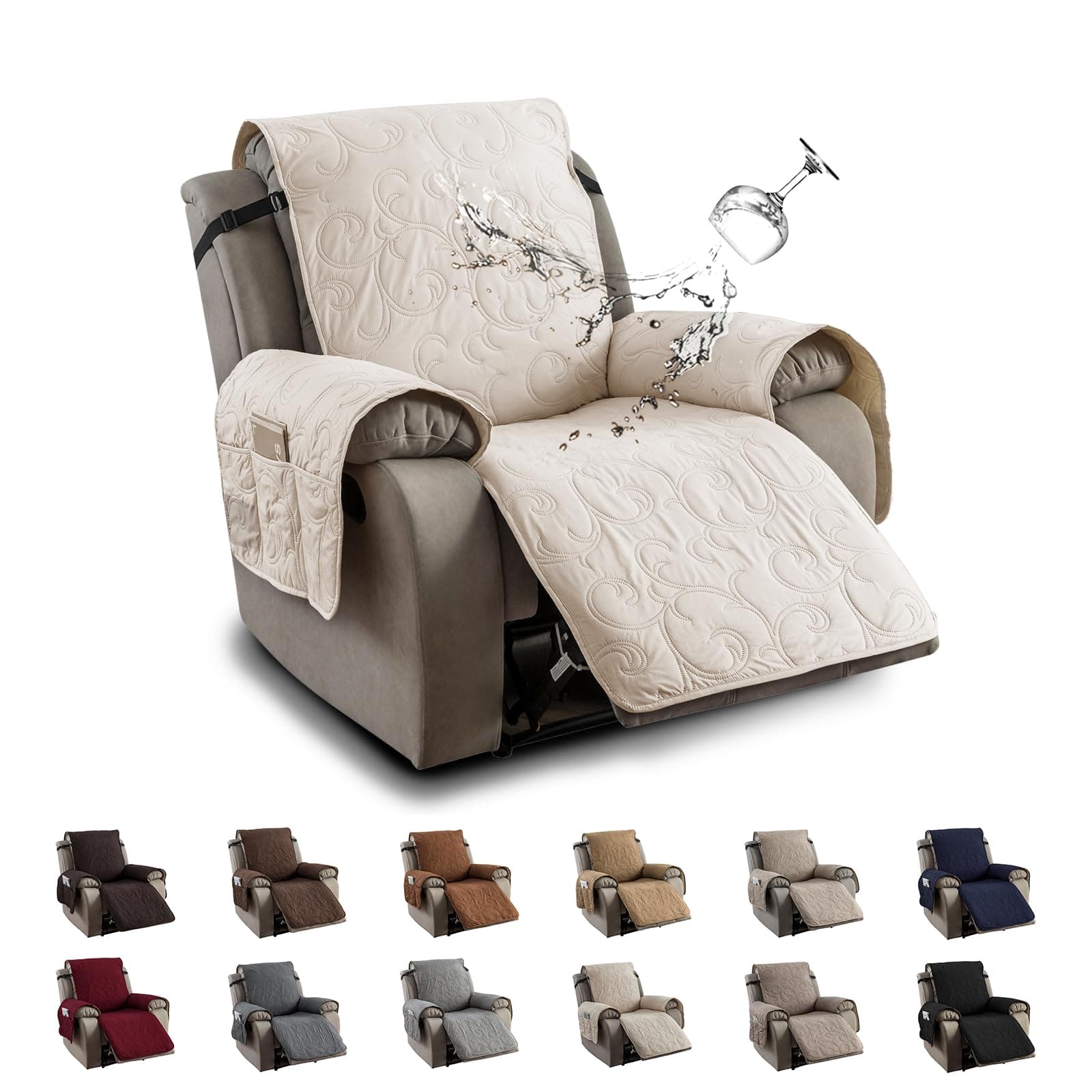 100% Waterproof Recliner Chair Cover for Pets and Kids (Beige, 2|6" Recliner Chair)
100% Waterproof Non-Slip Fabric Recliner Couch Cover for Living Room (Beige, 2|6" Recliner Chair)
Washable 100% Waterproof Recliner Chair Cover for Pets and Kids (Bei