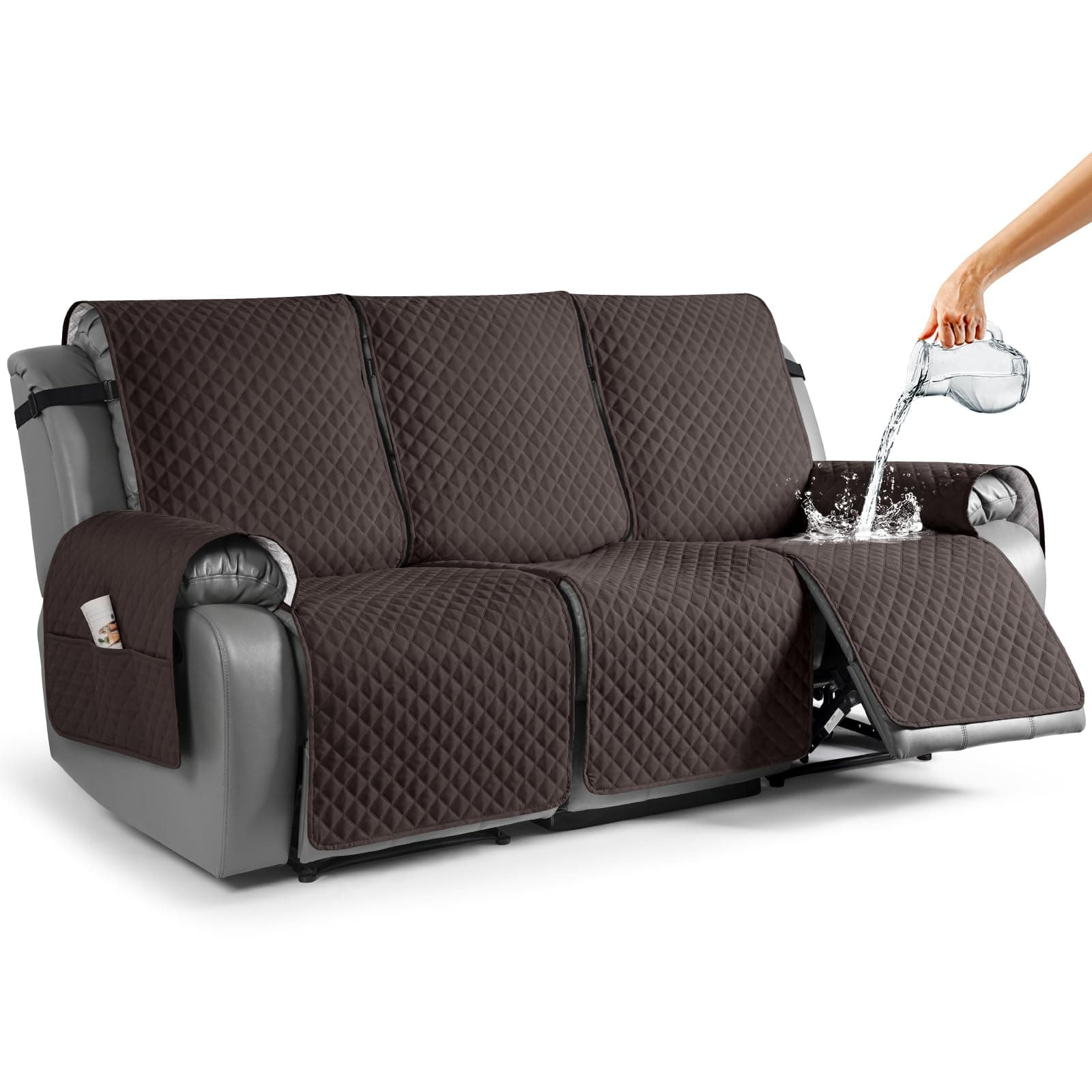 TAOCOCO Chocolate Washable 3 Seater Recliner Sofa Slipcover