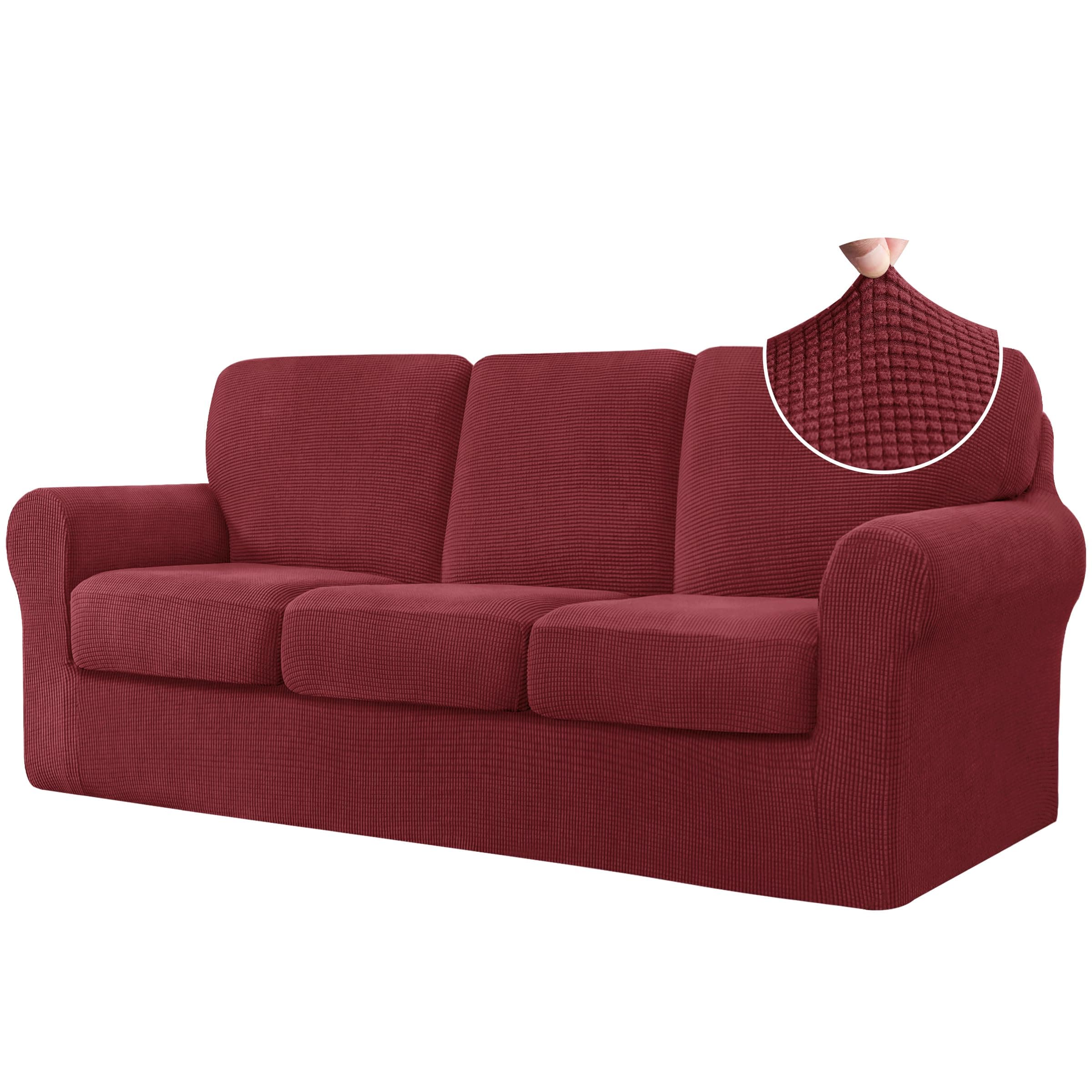 CHUN YI 7 Piece Stretch Sofa Slipcover for 3 Seater Couch