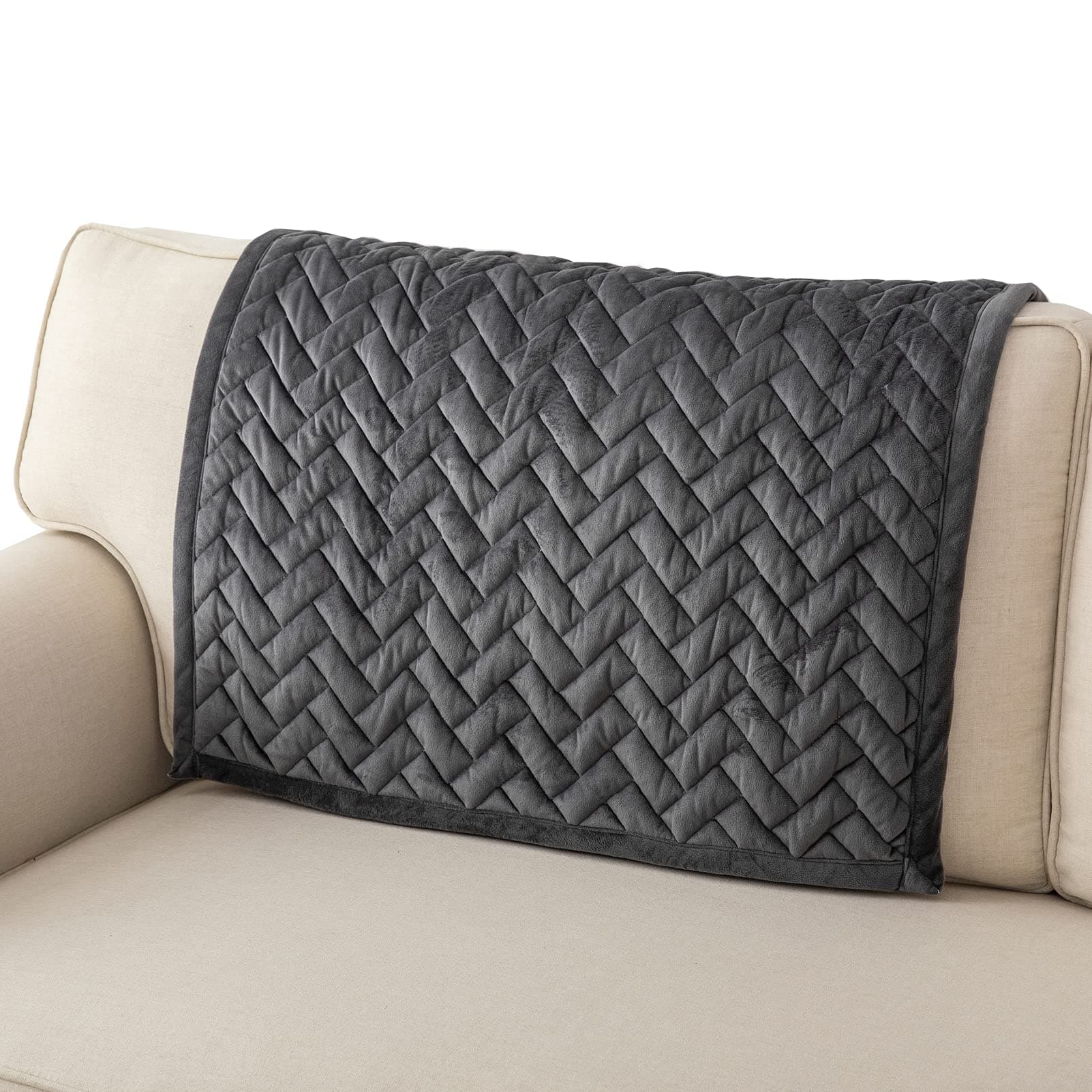 Eismodra Dark Gray Anti-Slip Couch Cover, 36"x36" L-Shaped Sectional