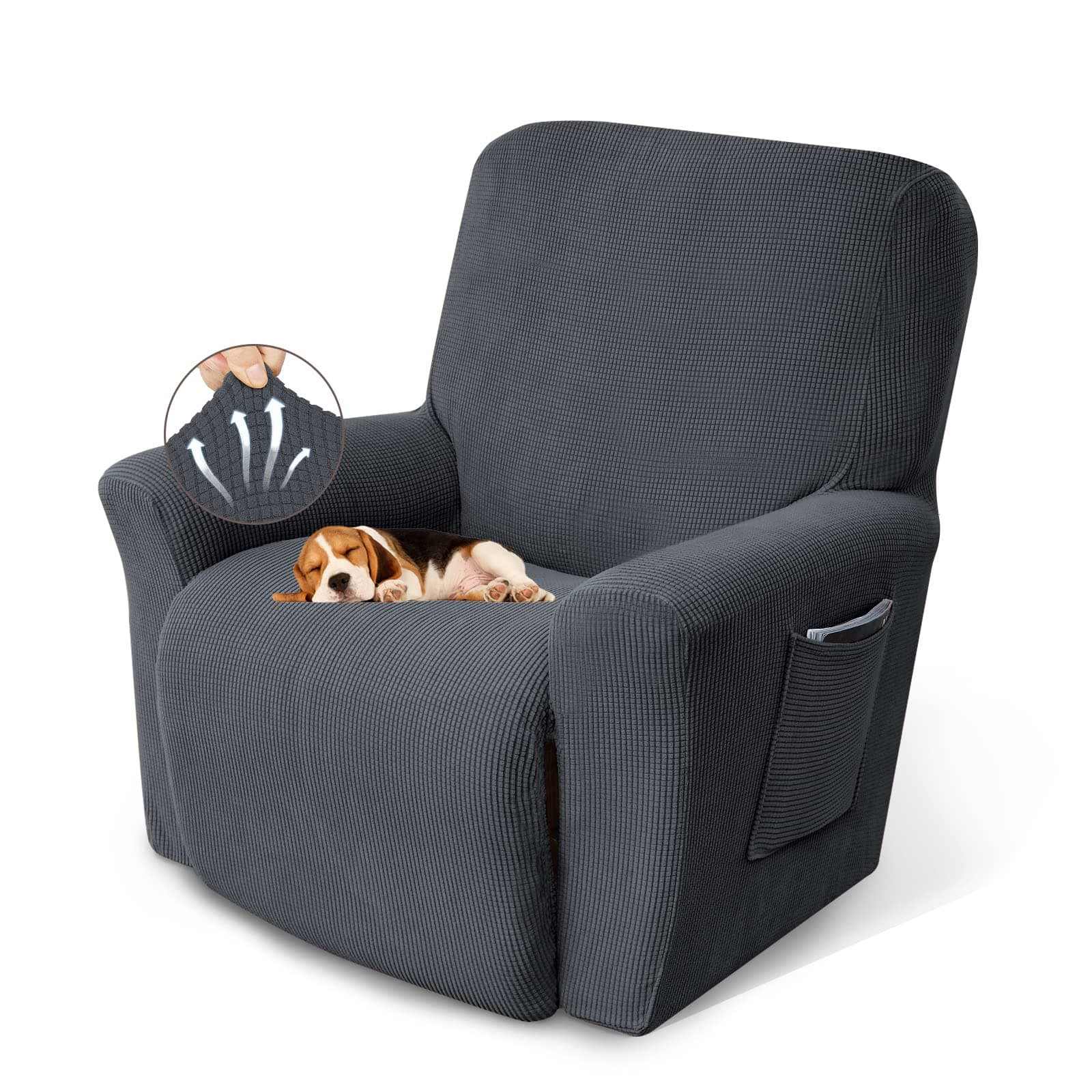 KEKUOU Charcoal Recliner Chair Cover for Lazy Boy Formats