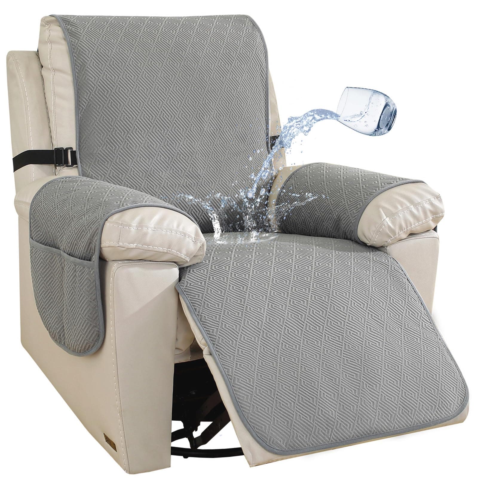 Easehomey Waterproof Rocking Chair Cover, 100% Protection, Light Grey (23.6")