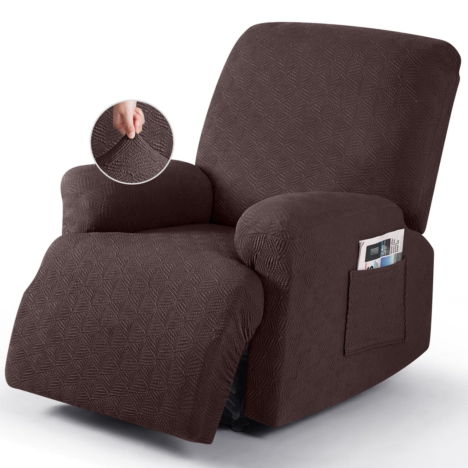 Timeless Extra Wide Recliner Chair Cover, Coffee