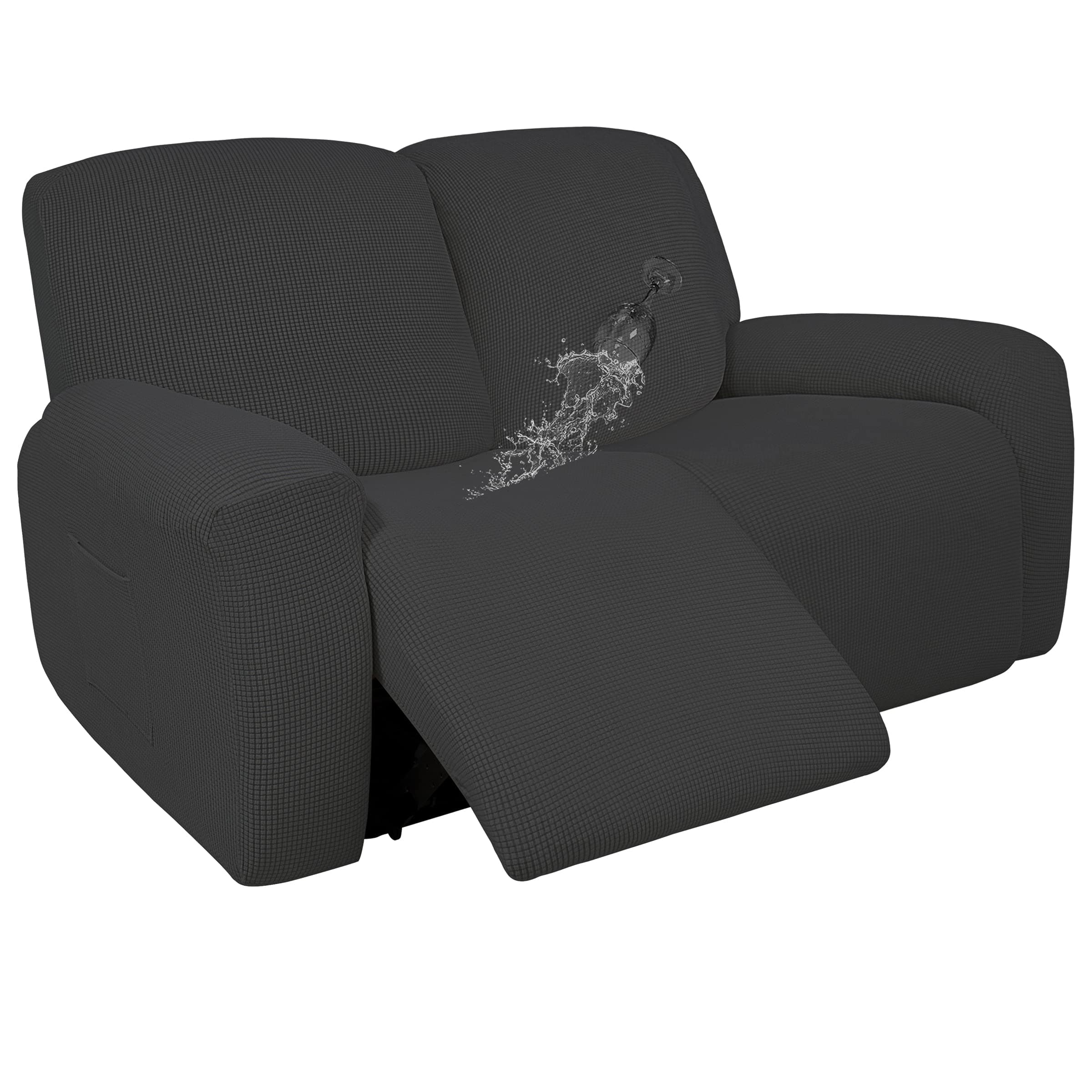 Dual Waterproof 100% Stretch Loveseat Cover, Dark Gray