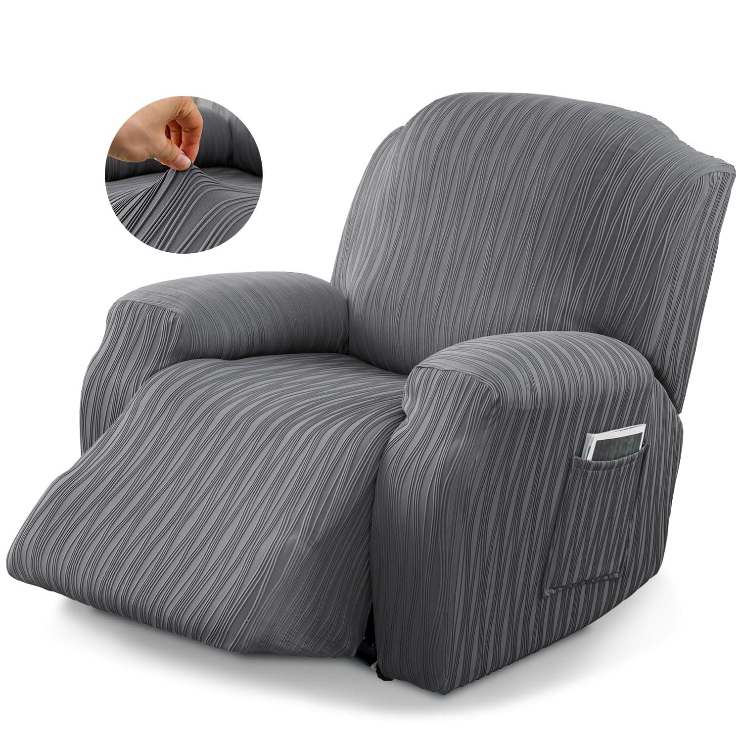 Soft Couch Cover for Recliner, Leakproof Dog and Pet Protector (Dark Grey)
