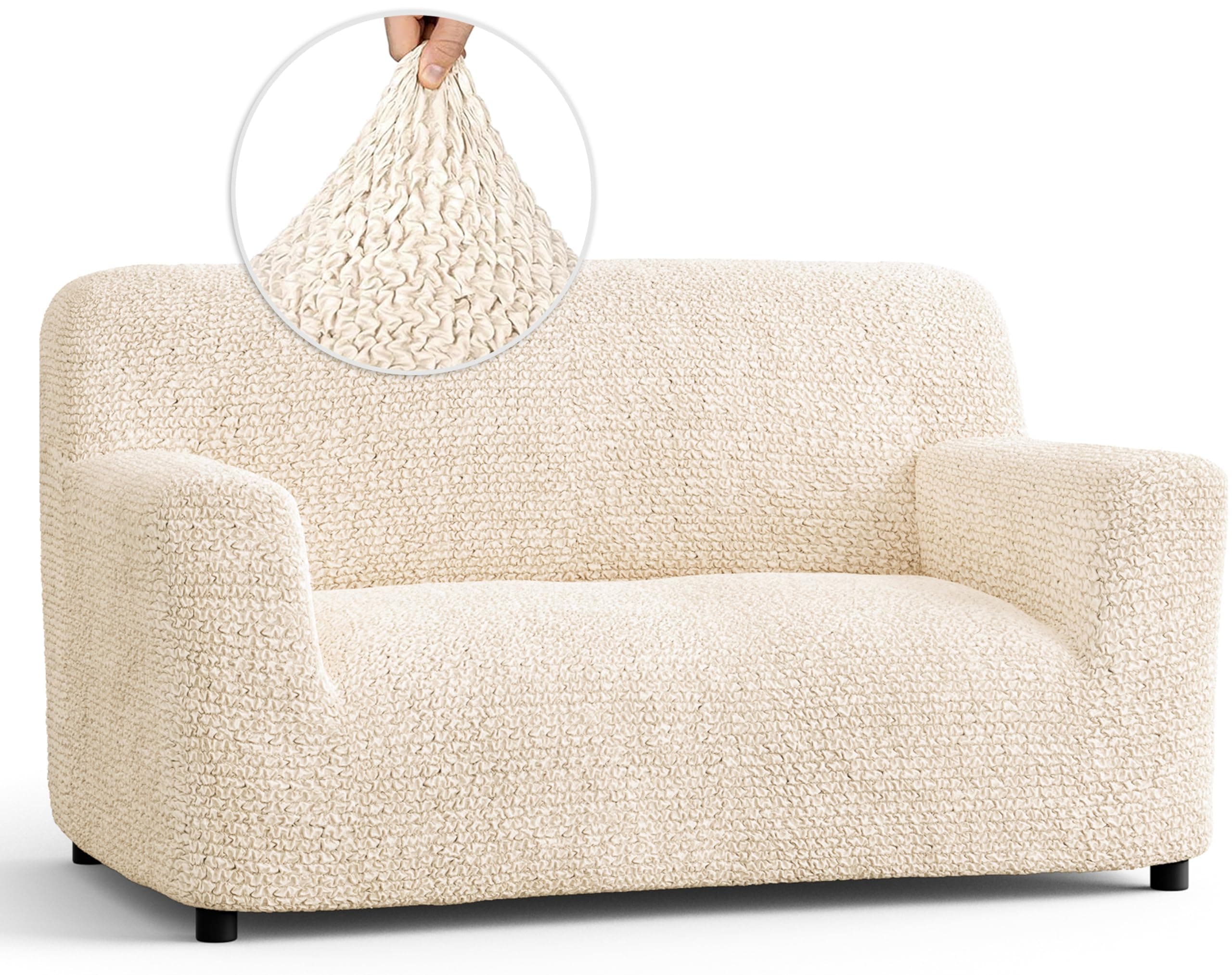 Paulato Microfibra Collection Cream Loveseat Slipcover - Washable Cushion Cover