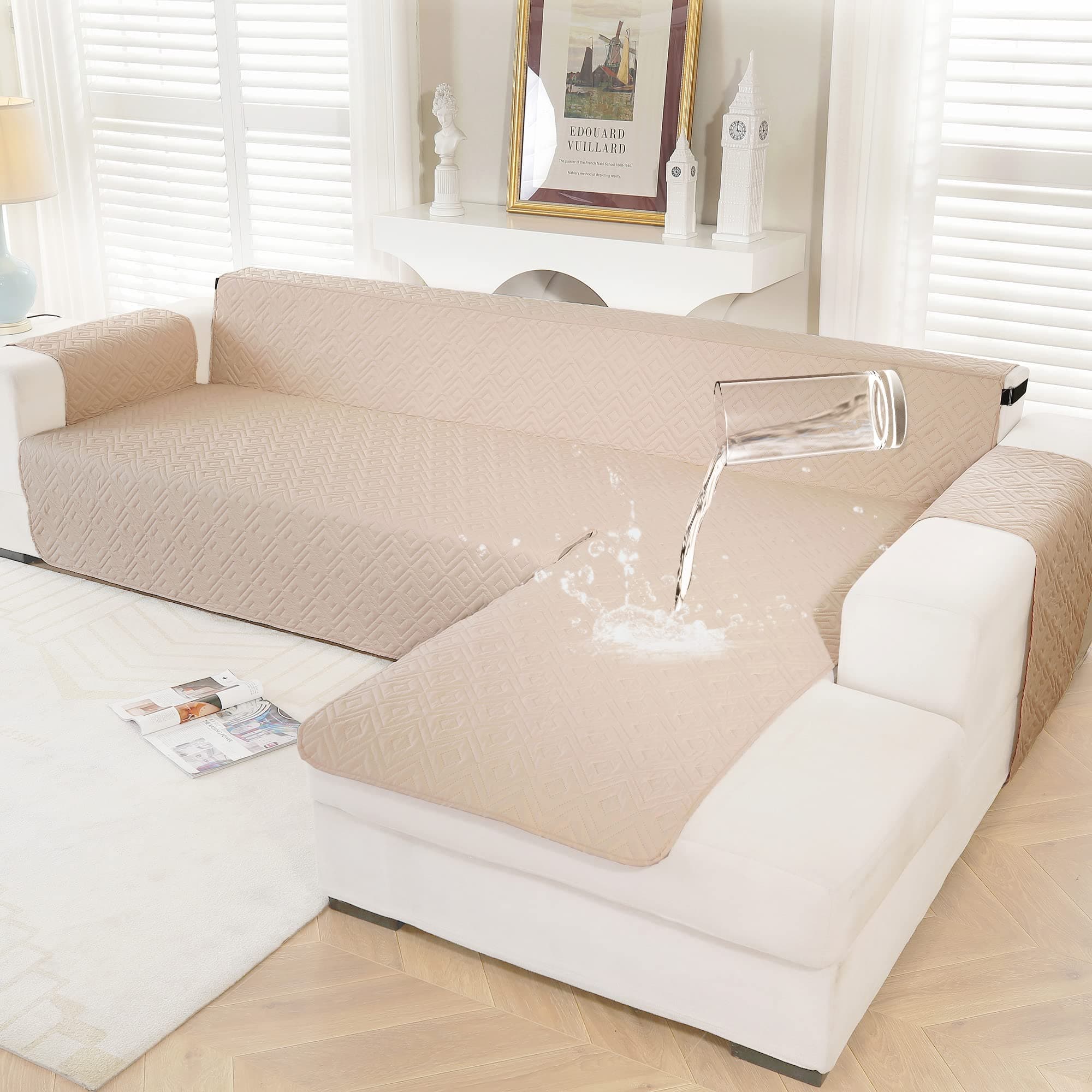 Waterproof L-Shaped Couch Cover for Dogs and Kids