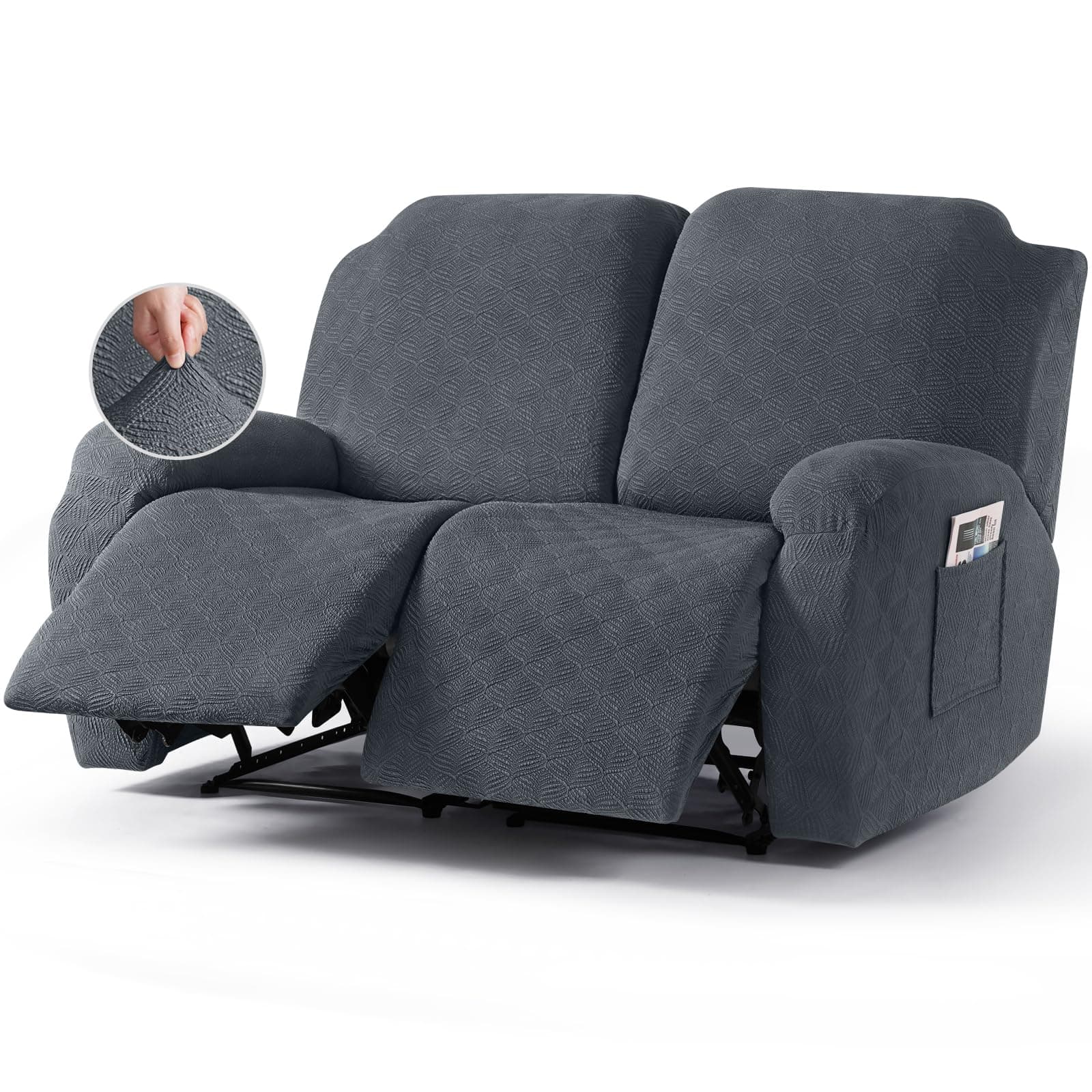 Timeless Extra Wide Gray Recliner Loveseat Cover