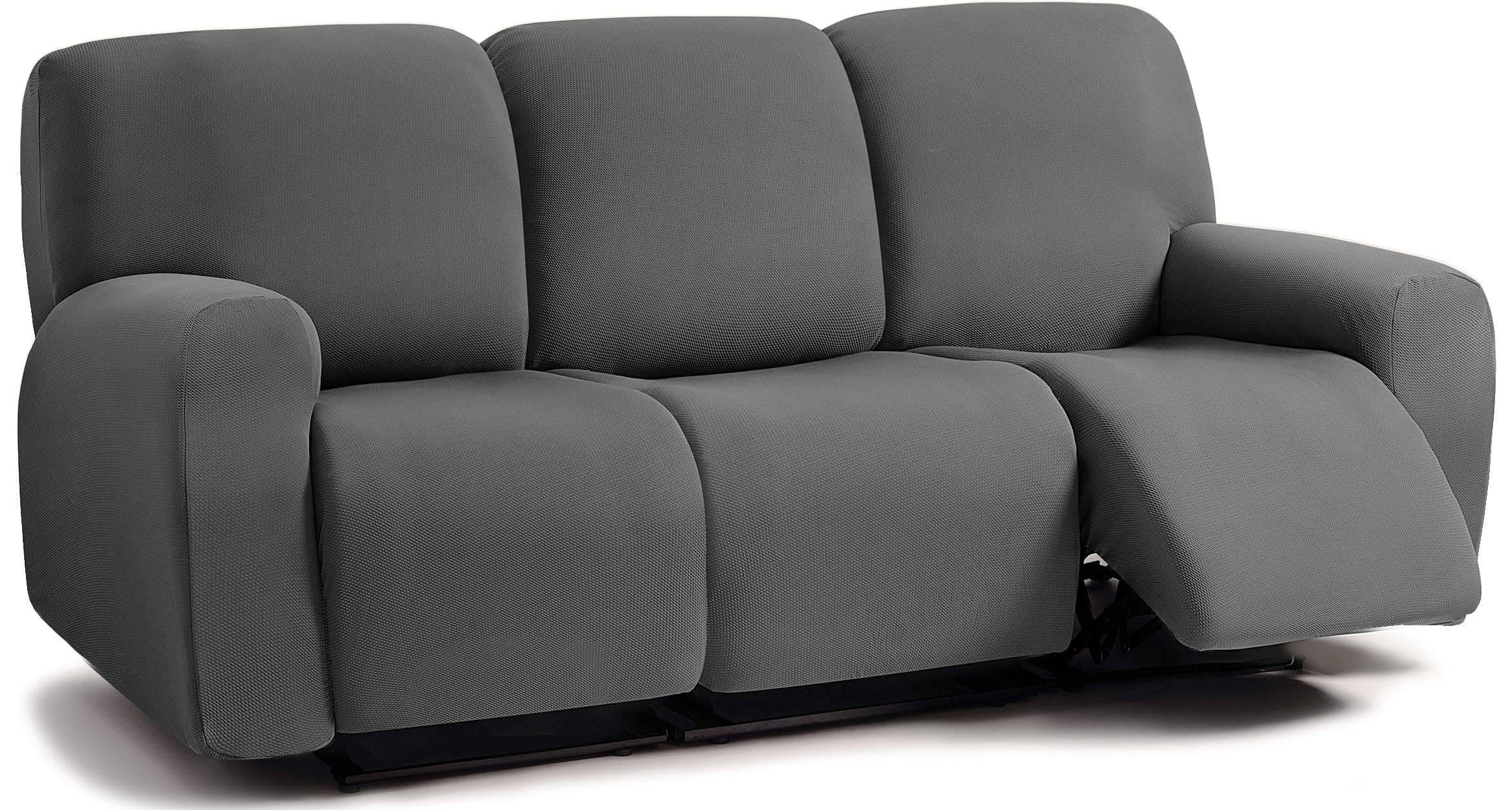 ULTICOR Jacquard Stretch Reclining Sofa Covers for 3-Cushion Couch (Dark Grey, 3 Seater)