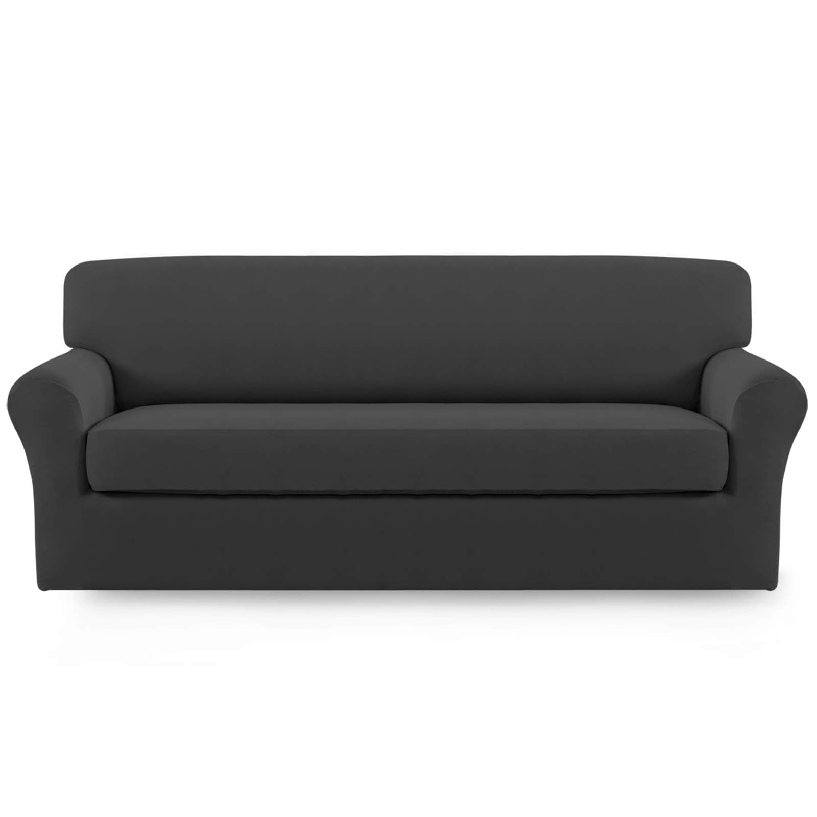 Easy-Going Microfiber Stretch Sofa Slipcover - Dark Gray with Elastic Bottom