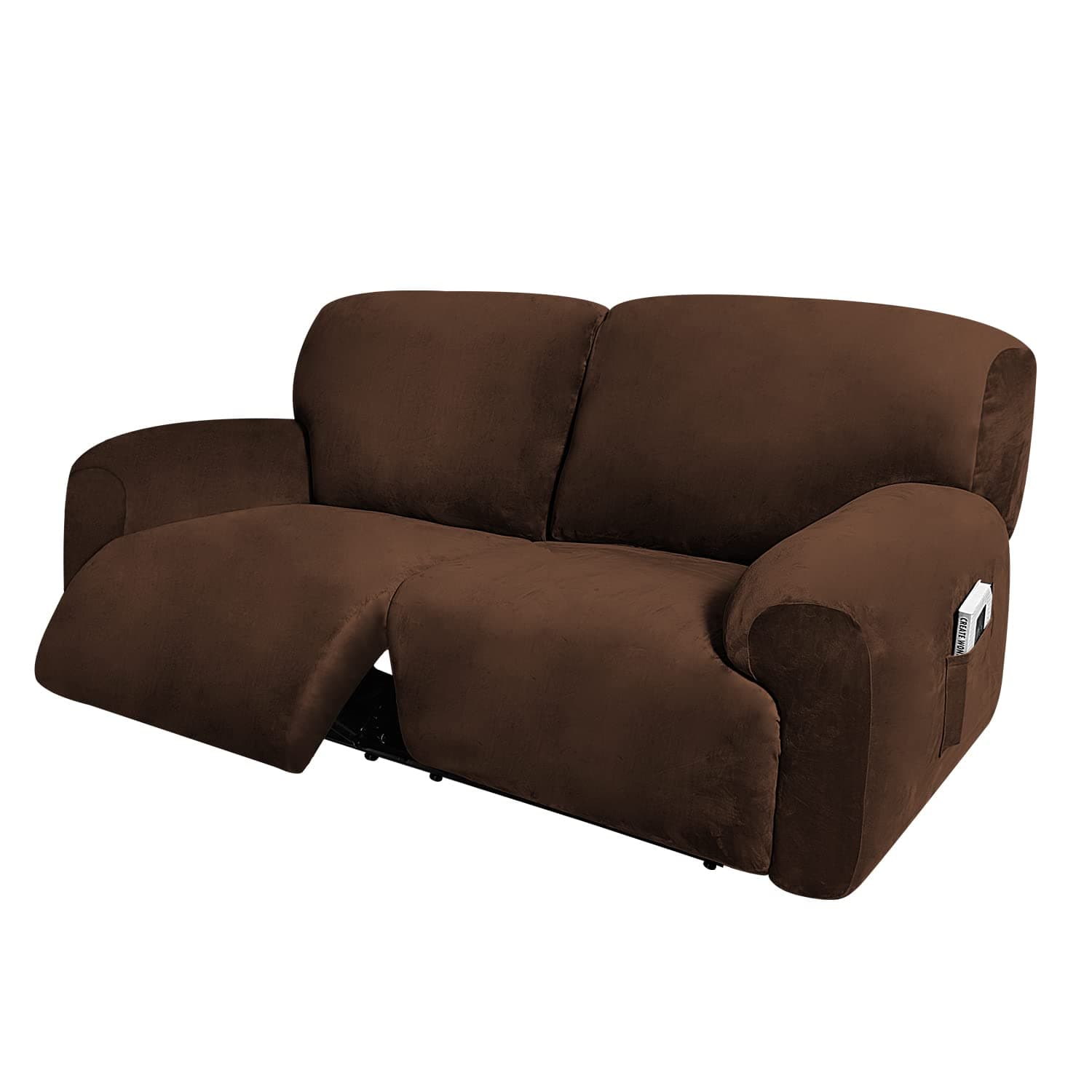 ULTICOR Extra Wide 75" Reclining 2 Seater Sofa Slipcover (Chocolate)