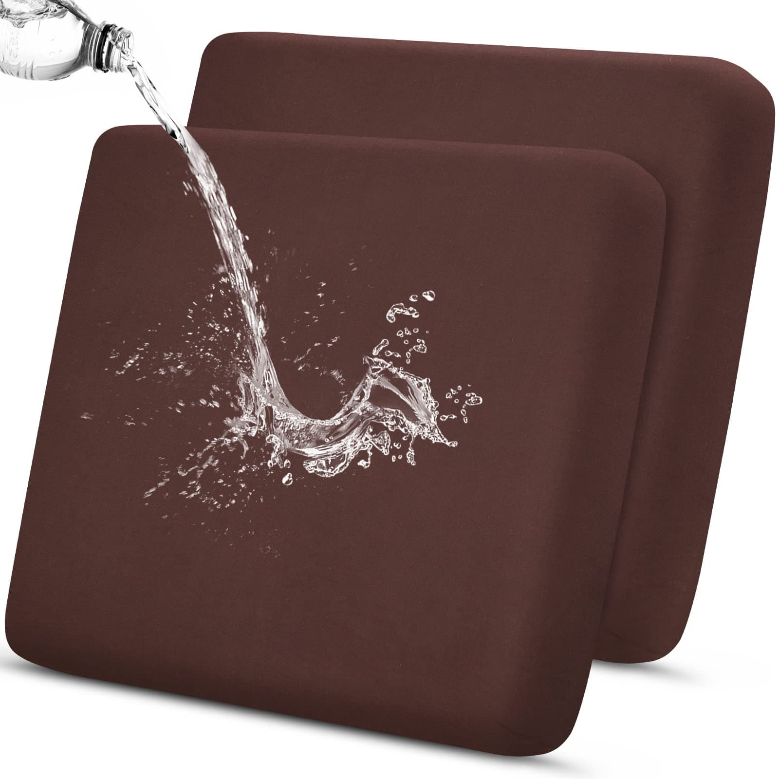 Waterproof Couch Cushion Covers for Furniture Protector (Chocolate, 2 Pack)