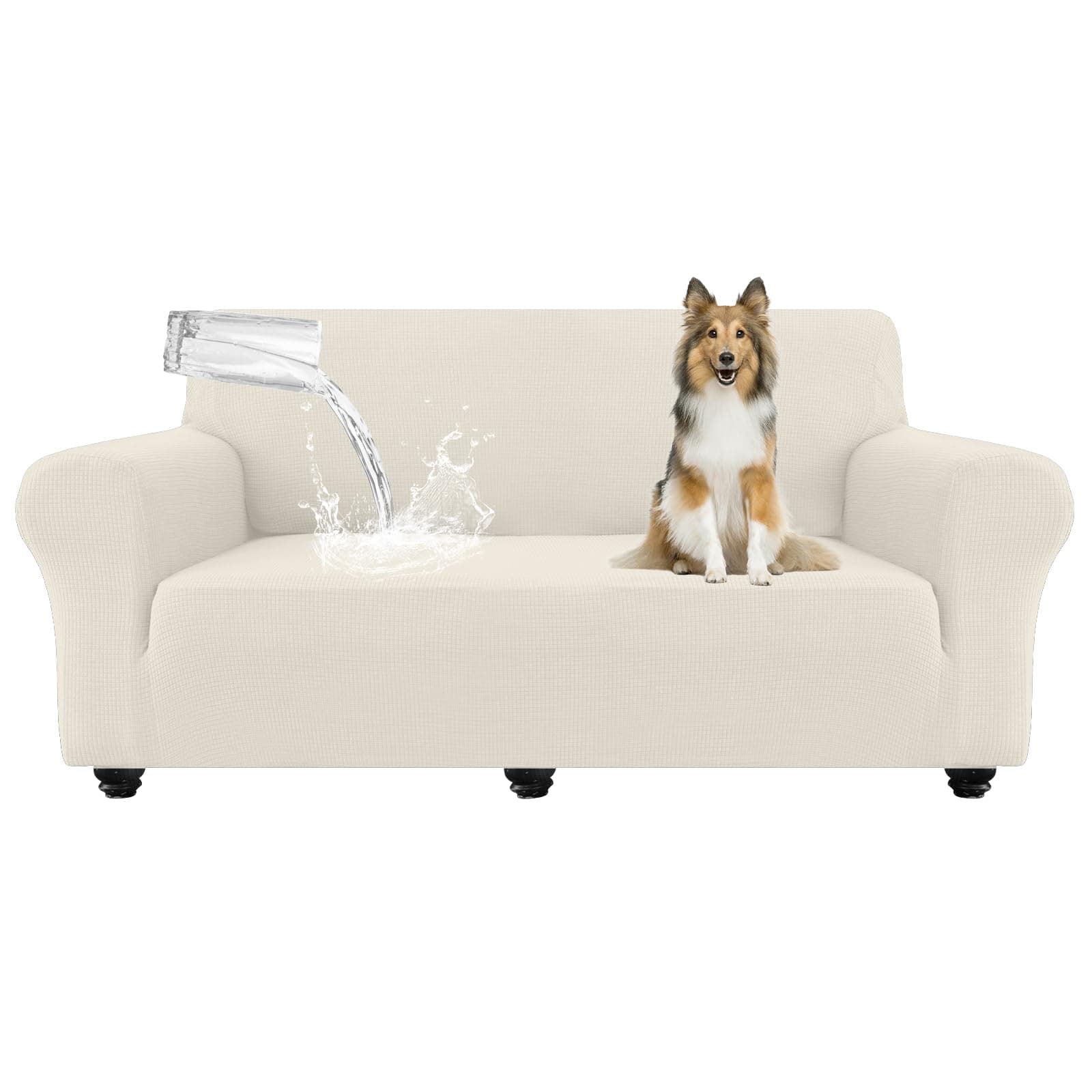 Waterproof Couch Cover for Pets, Dual Layer TPU Protector (Sofa, Beige)