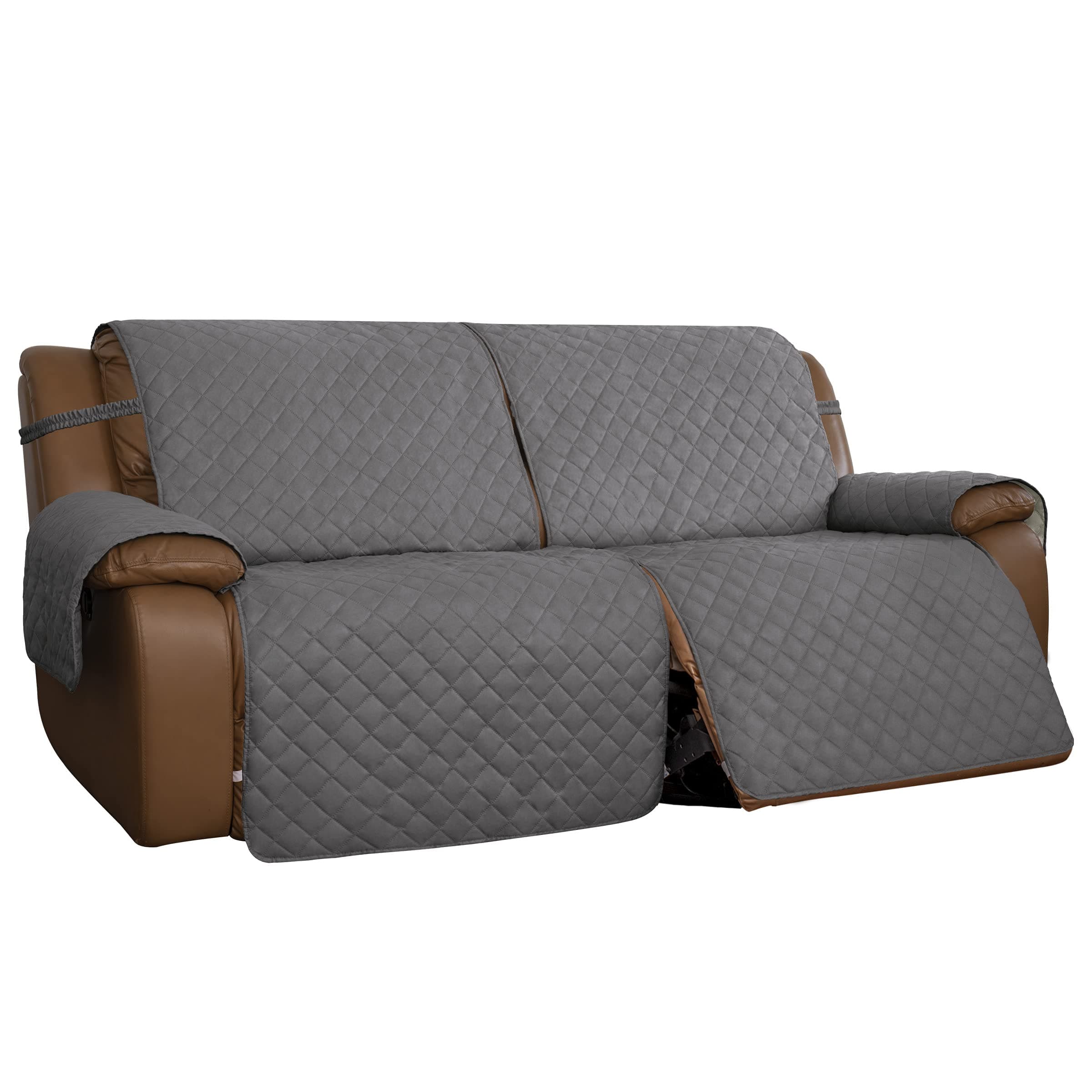 Oversized Loveseat Recliner Cover, Reversible for Pets, Gray/Light Gray
