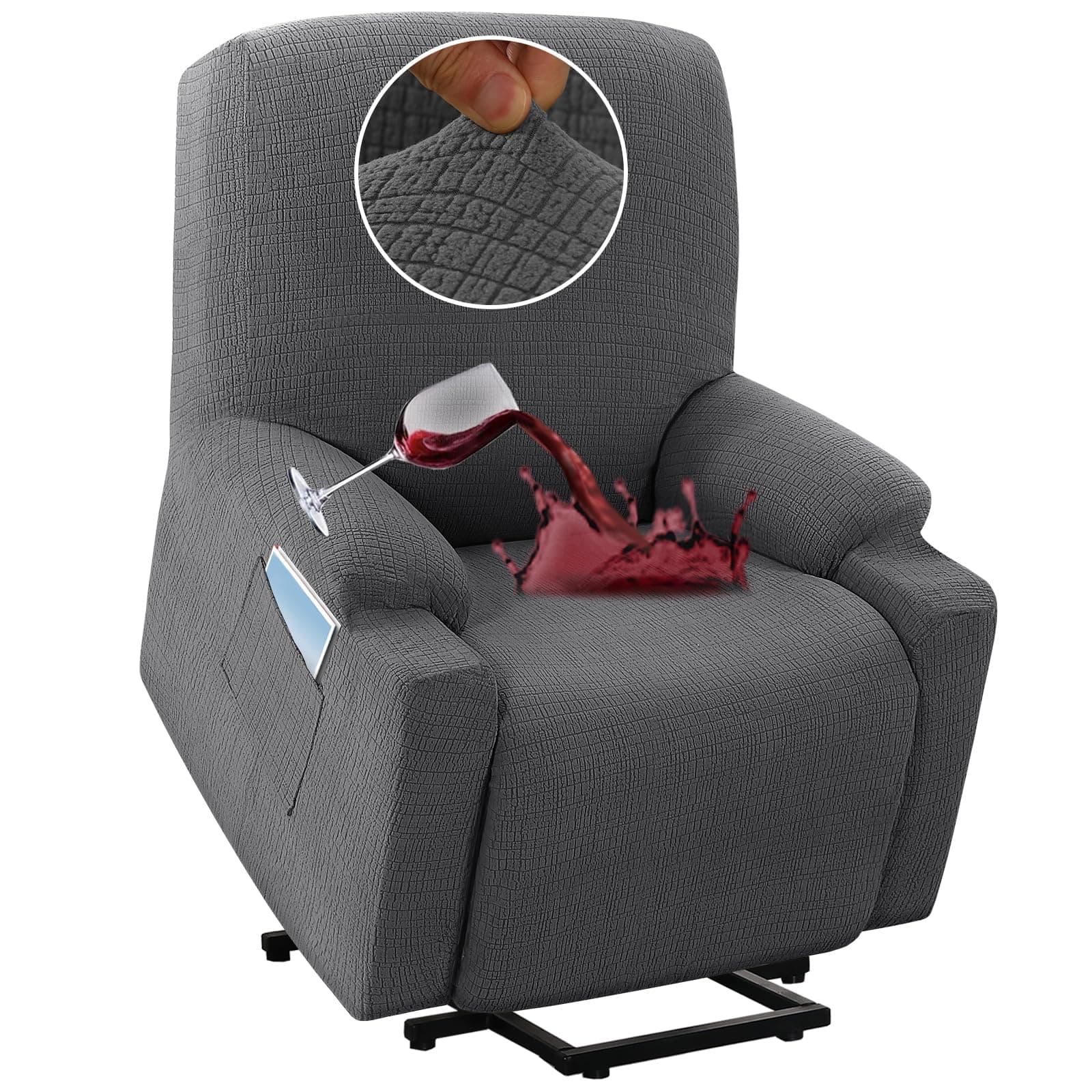 H.VERSAILTEX Waterproof Recliner Chair Cover, Gray
